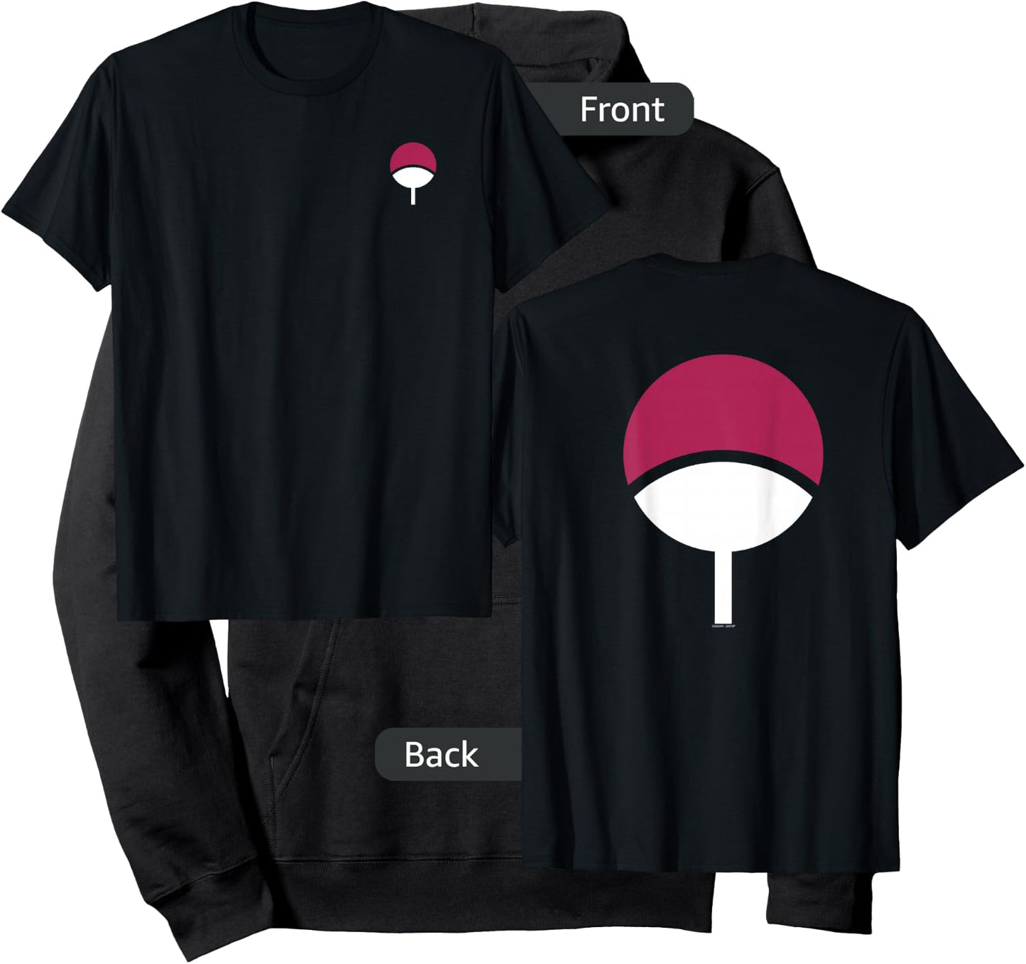 Naruto Shippuden Sasuke Uchiha Icon Front and Back Anime Hoodie - Hoodie | Black