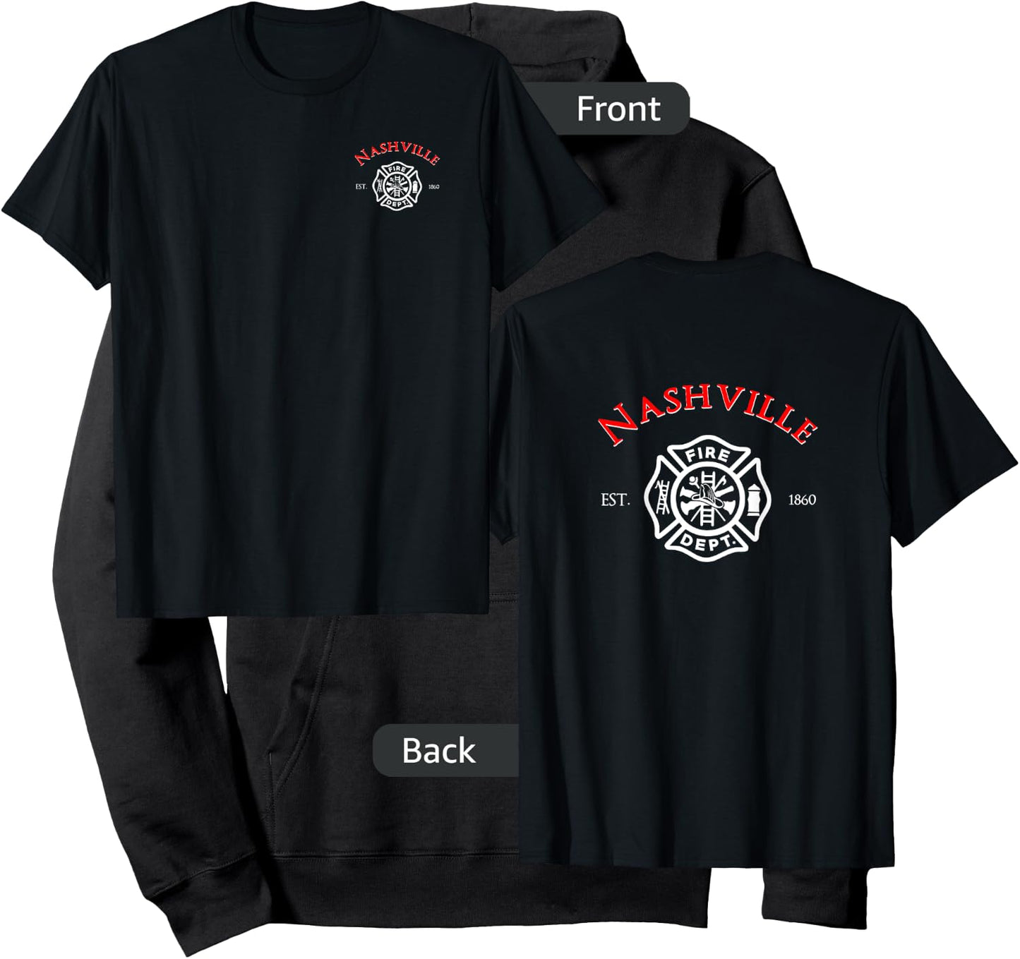City of Nashville Fire Rescue Tennessee Firefighter Hoodie - Hoodie | Black
