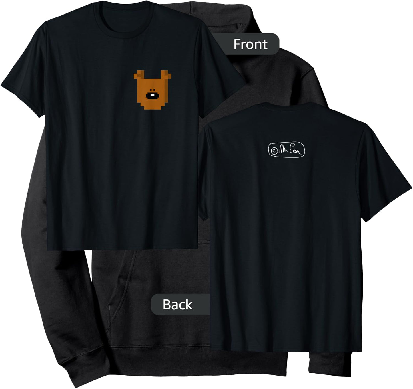 Mr Bean Teddy Face Hoodie - Hoodie | Black