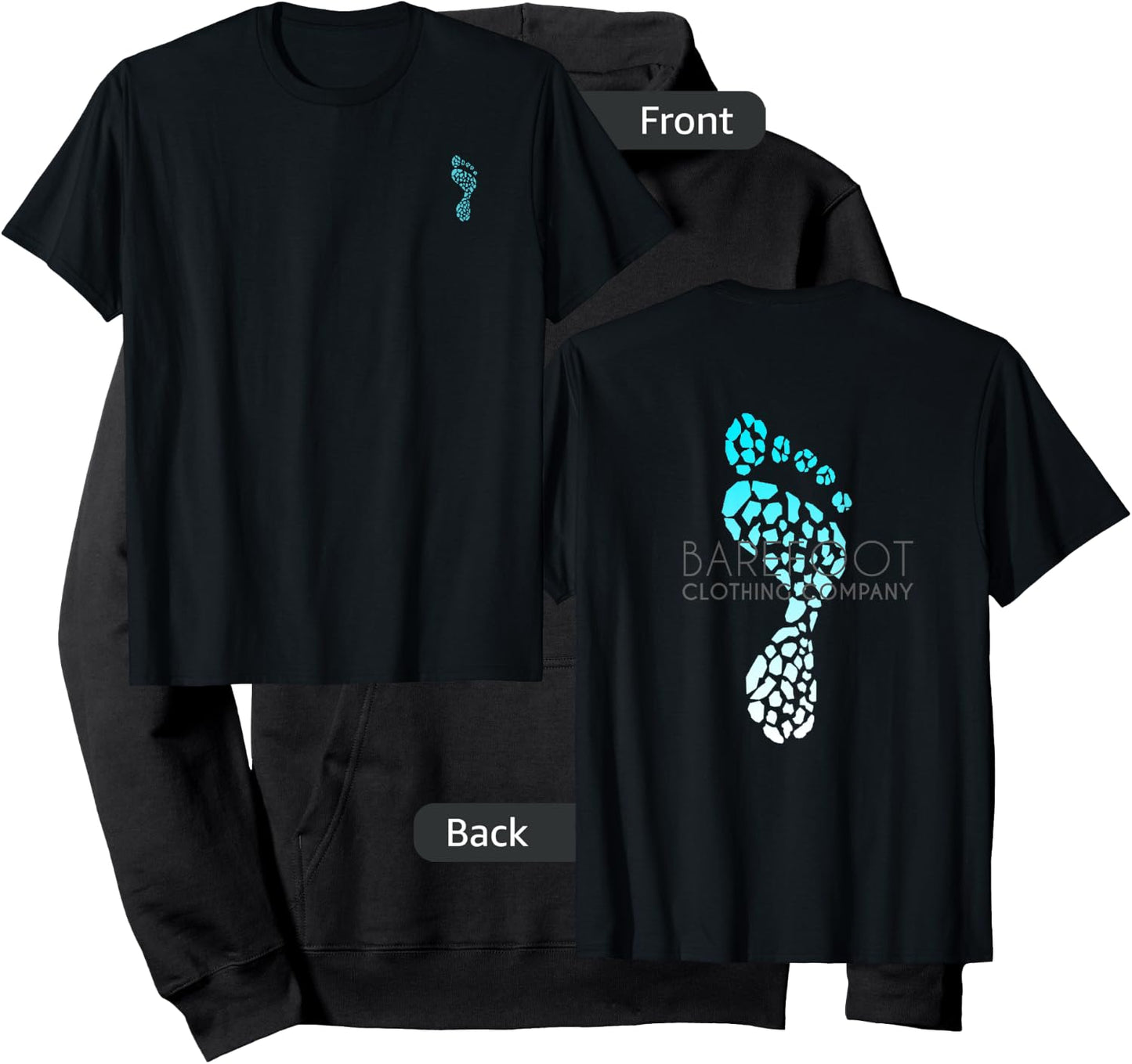 Barefoot Clothing Company: logo on back Hoodie - Hoodie | Black