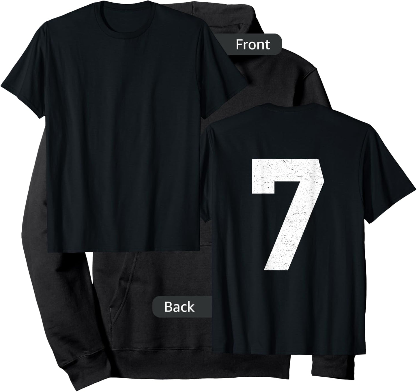 #7 Jersey Uniform Varsity Sports Number, 7th Birthday Hoodie - Hoodie | Black
