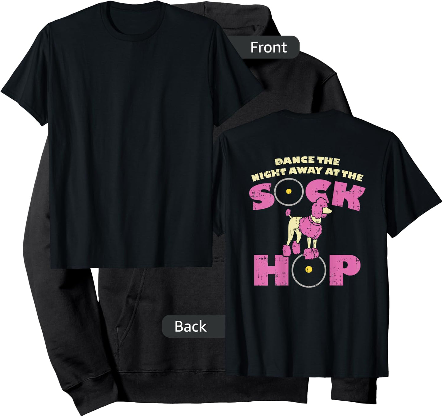 Sock Hop Party Attire 50s Pink Poodle Hoodie - Hoodie | Black