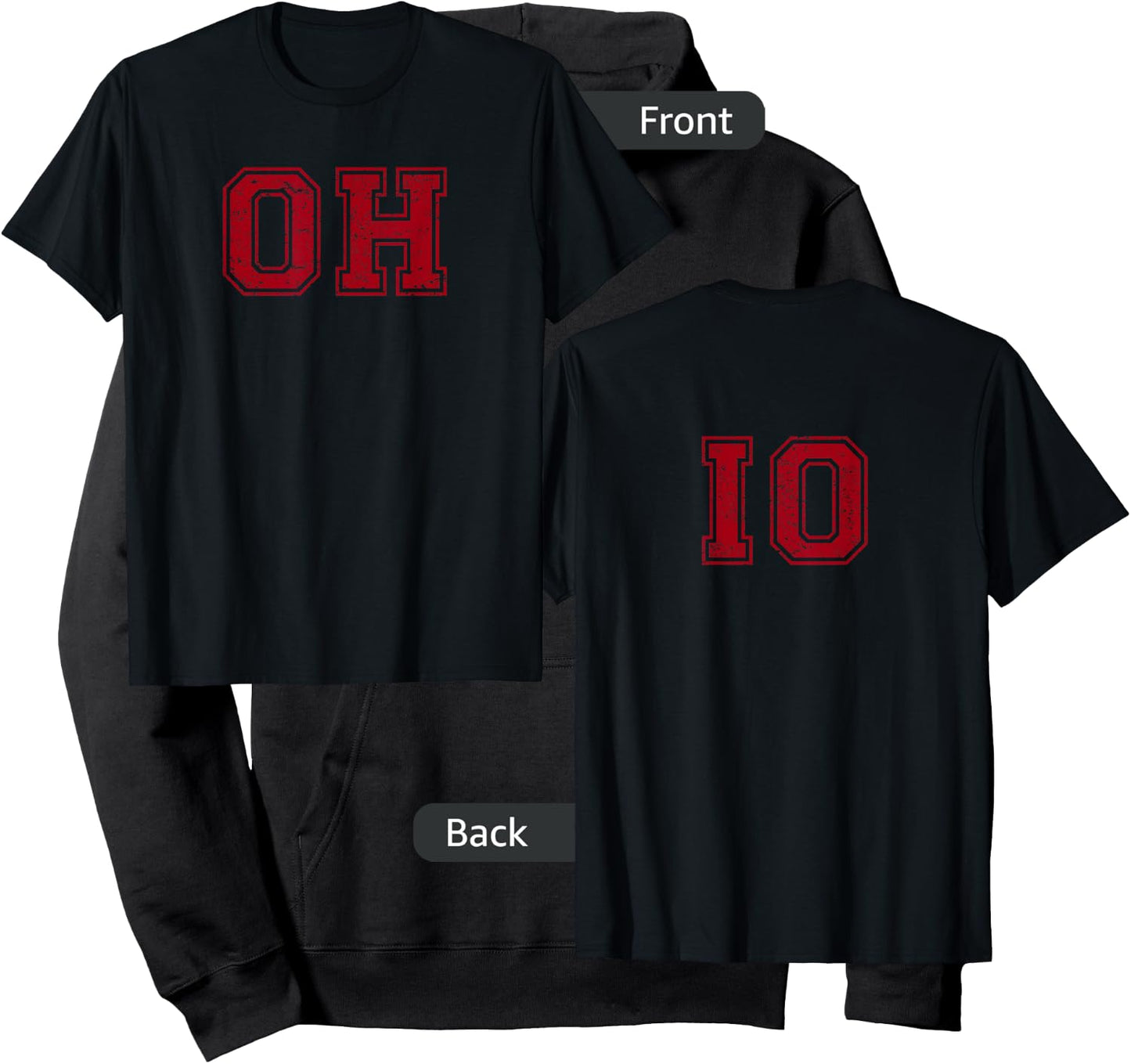 Vintage OH IO Double-sided Hoodie - Hoodie | Black