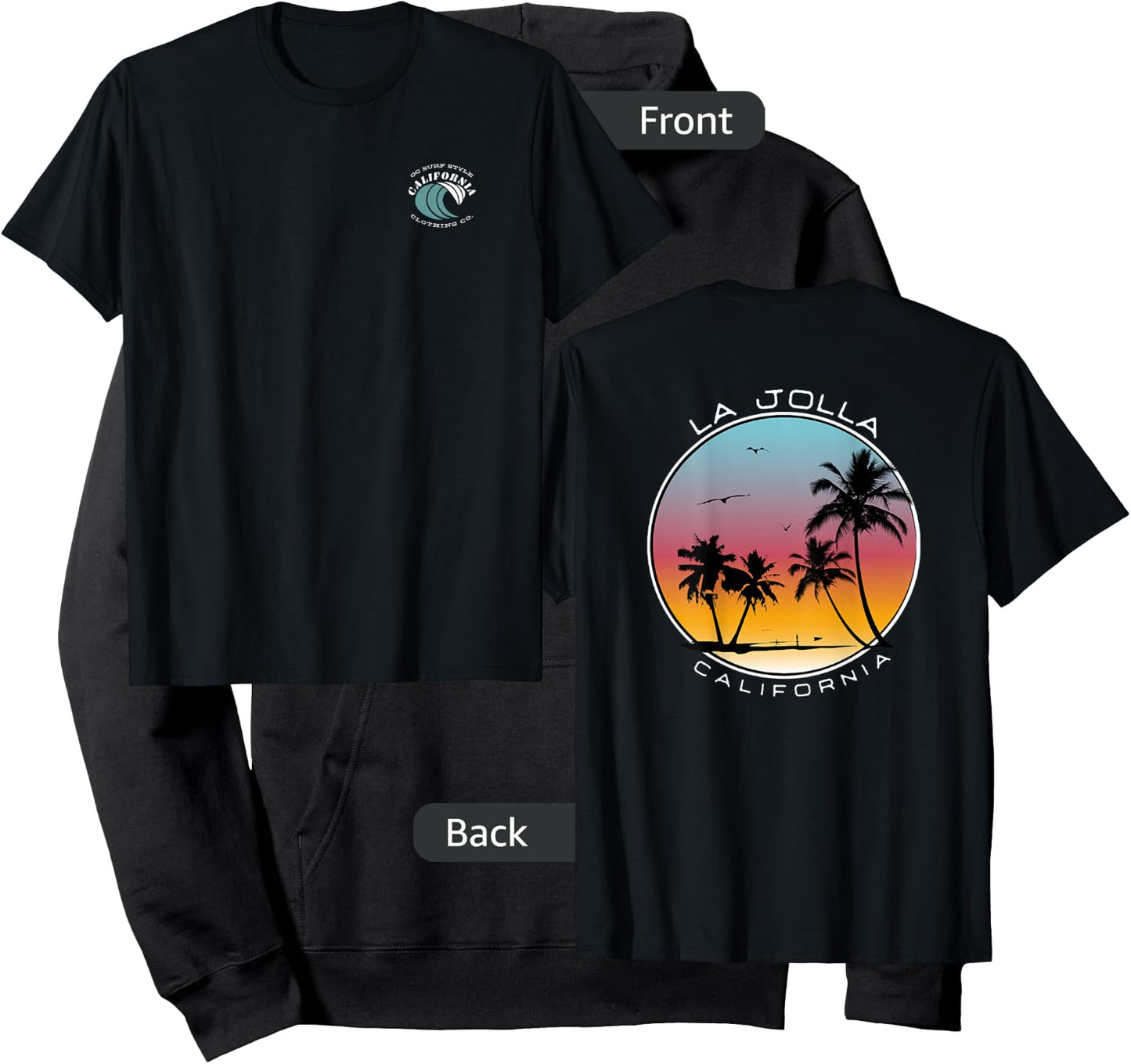 La Jolla California Sunset Circle Hoodie - Hoodie | Black