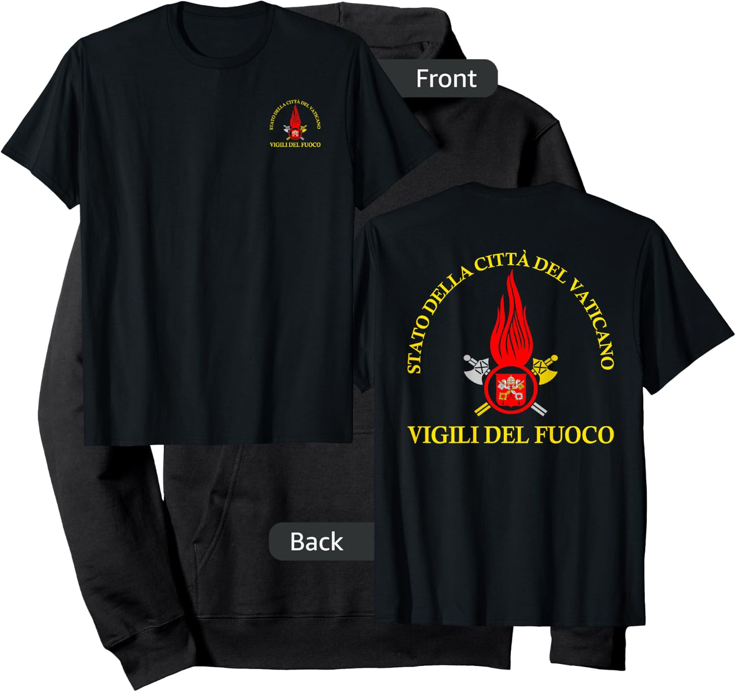 Italian Firefighter Vigili Del Fuoco Vatican Rome Hoodie - Hoodie | Black