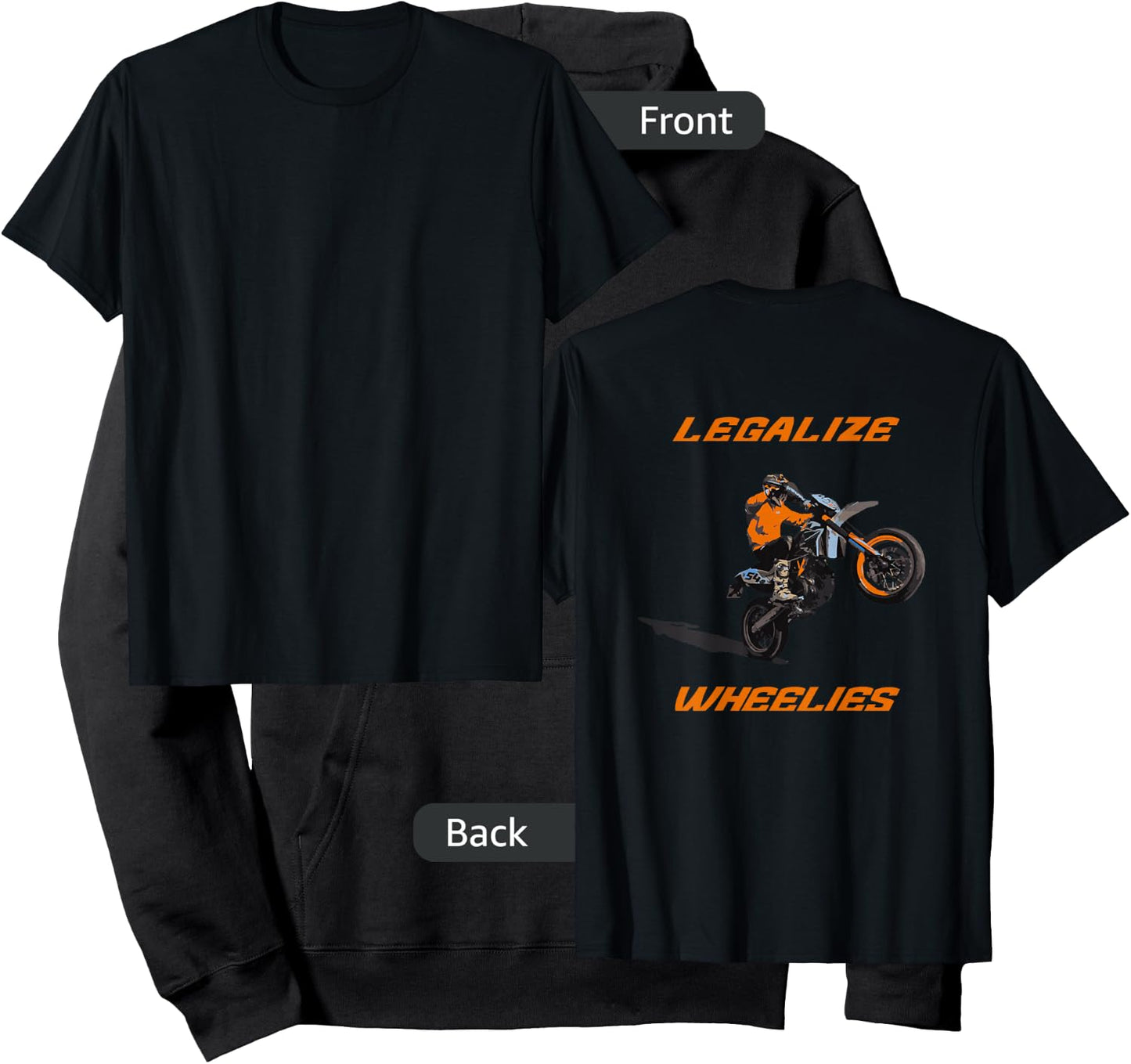 Legalize Wheelies Extreme for Motorcycle Supermoto Biker Hoodie - Hoodie | Black