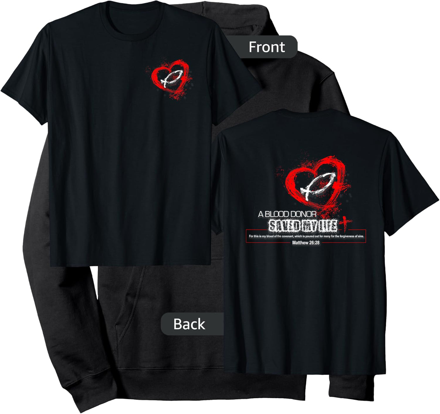 A Blood Donor Saved My Life Christian - Dark Styles Hoodie - Hoodie | Black
