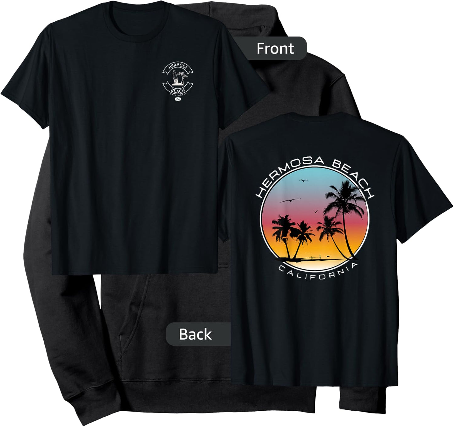 Hermosa Beach California Surf Hoodie - Hoodie | Black