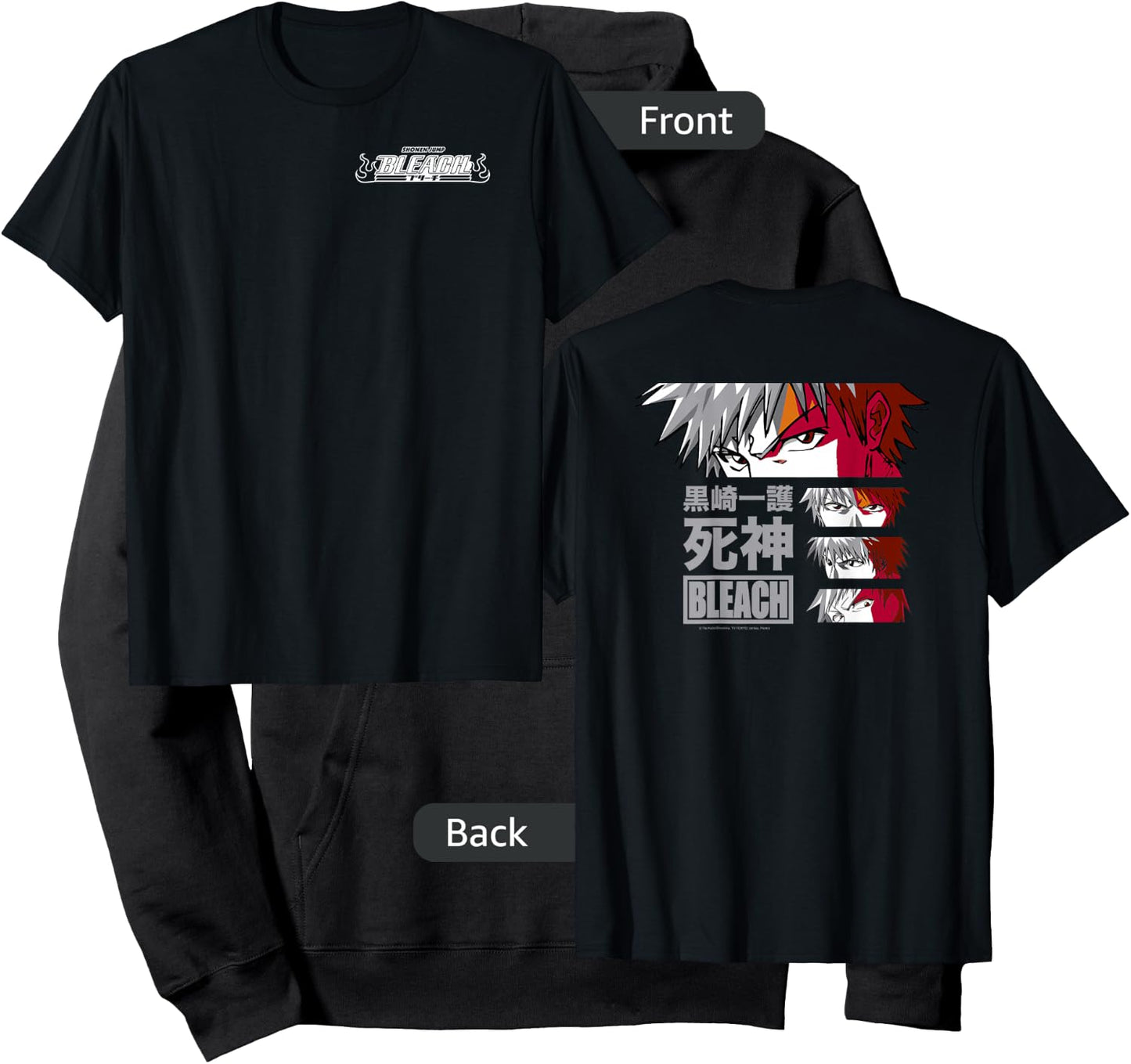 Bleach Ichigo Eyes with Kanji Front and Back Anime Hoodie - Hoodie | Black