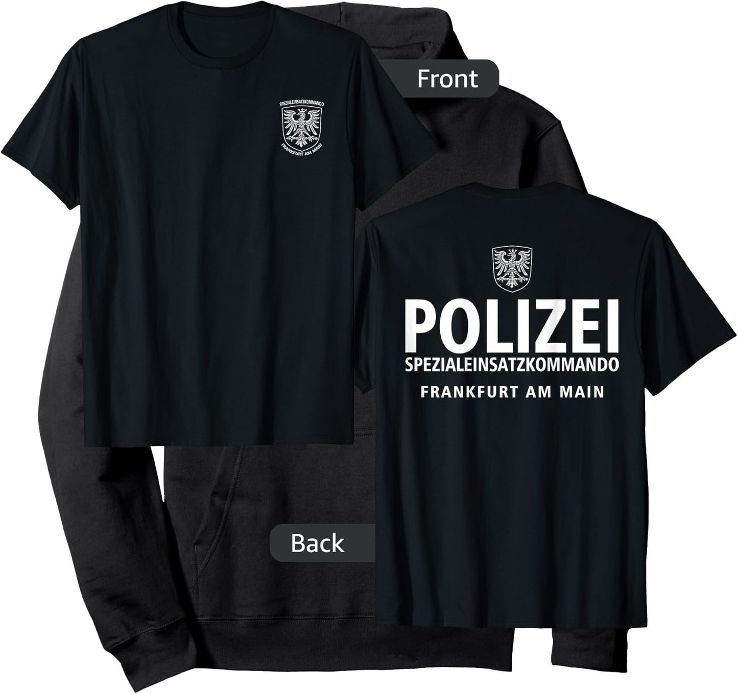 MechaProject Germany Frankfurt SWAT Police SEK Spezialeinsatzkommando - Men's Black Cotton Classic Fit Short Sleeve - Small Hoodie - Hoodie | Black
