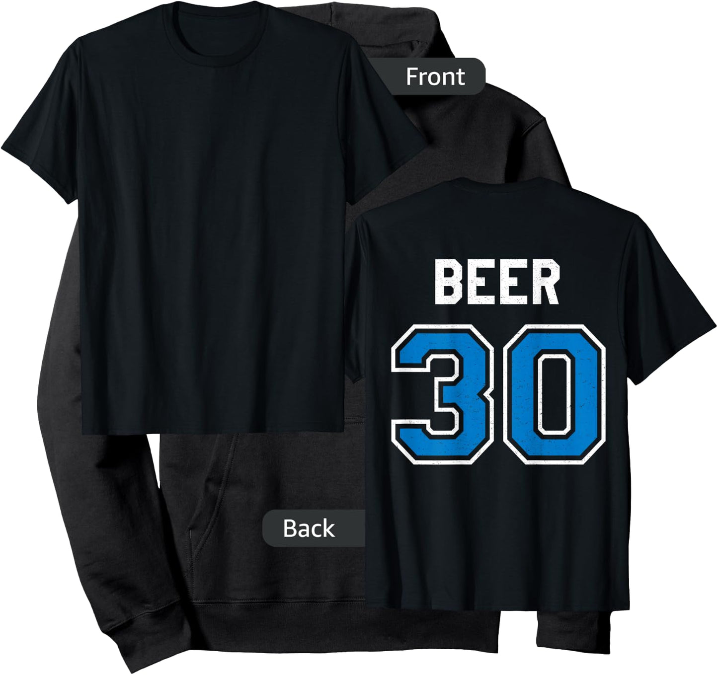 Beer 30 Athlete Uniform Jersey Funny Gag Gift Blue Hoodie - Hoodie | Black