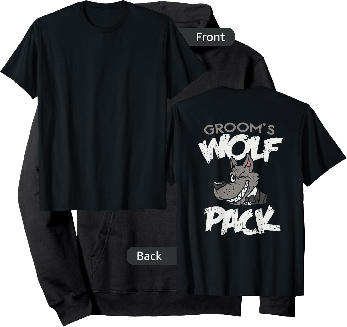 Bachelor Party T Shirts, Wolf Pack Member Graphic Hoodie - Hoodie | Black