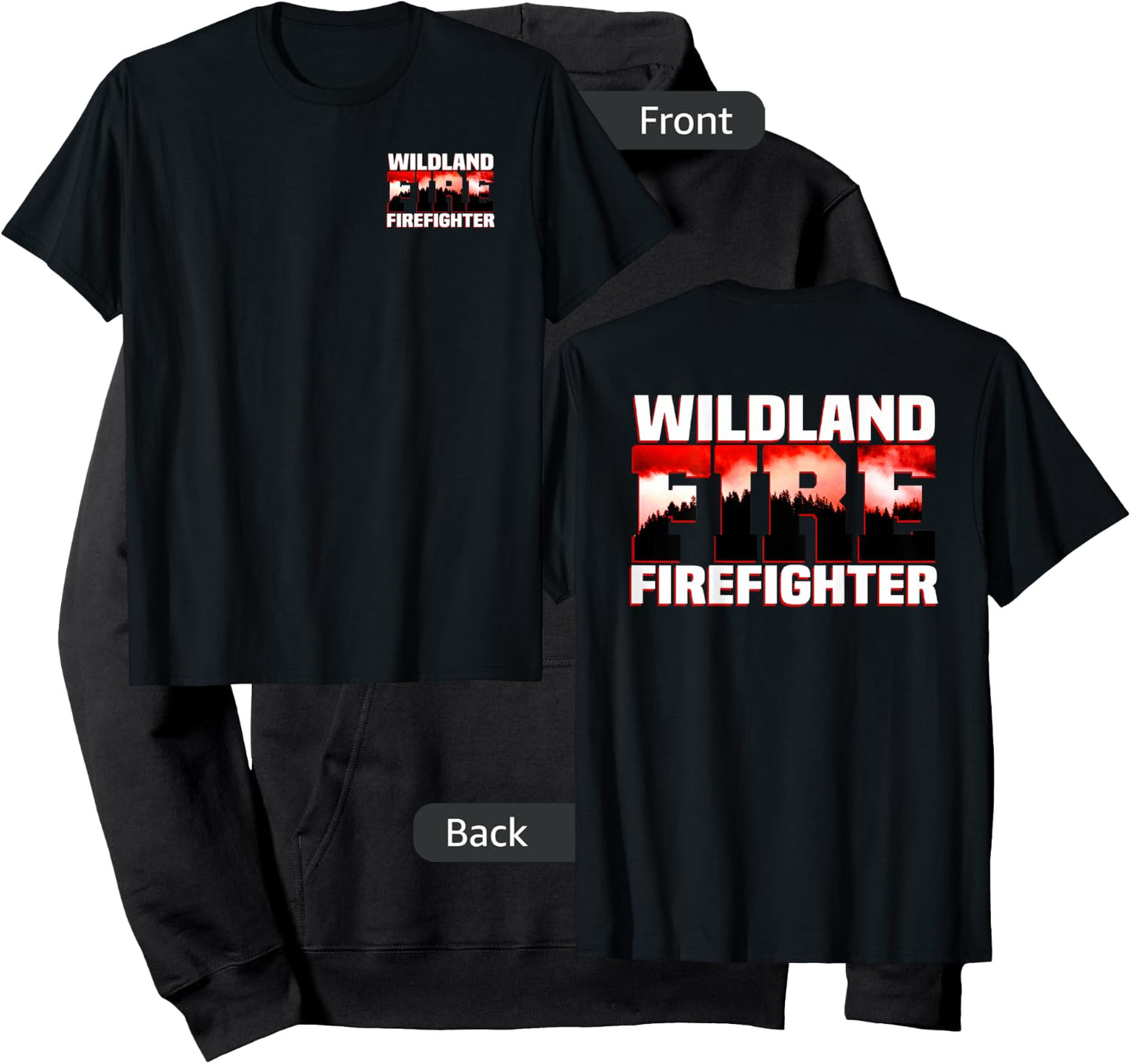 Wildland Fire Rescue Department Firefighters Firemen Uniform Hoodie - Hoodie | Black
