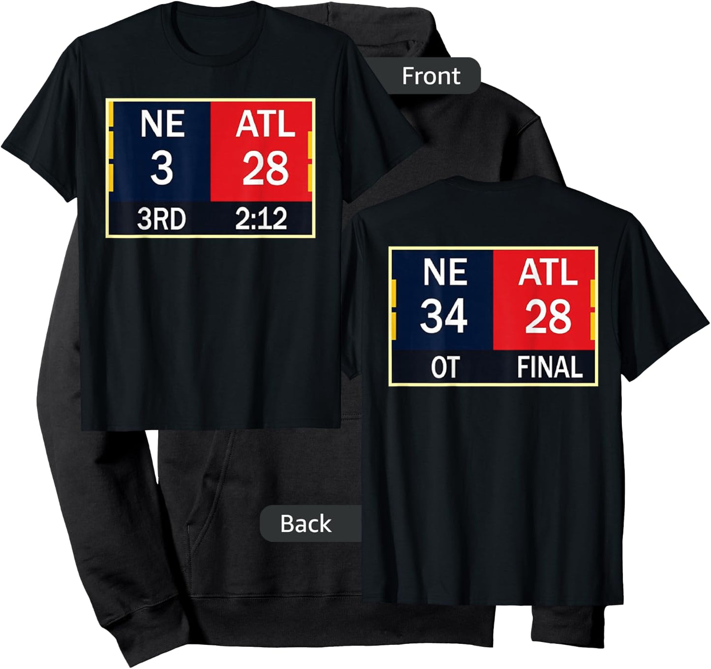 NE 3 ATL 28 Final 2 Sides 1 Game Hoodie - Hoodie | Black