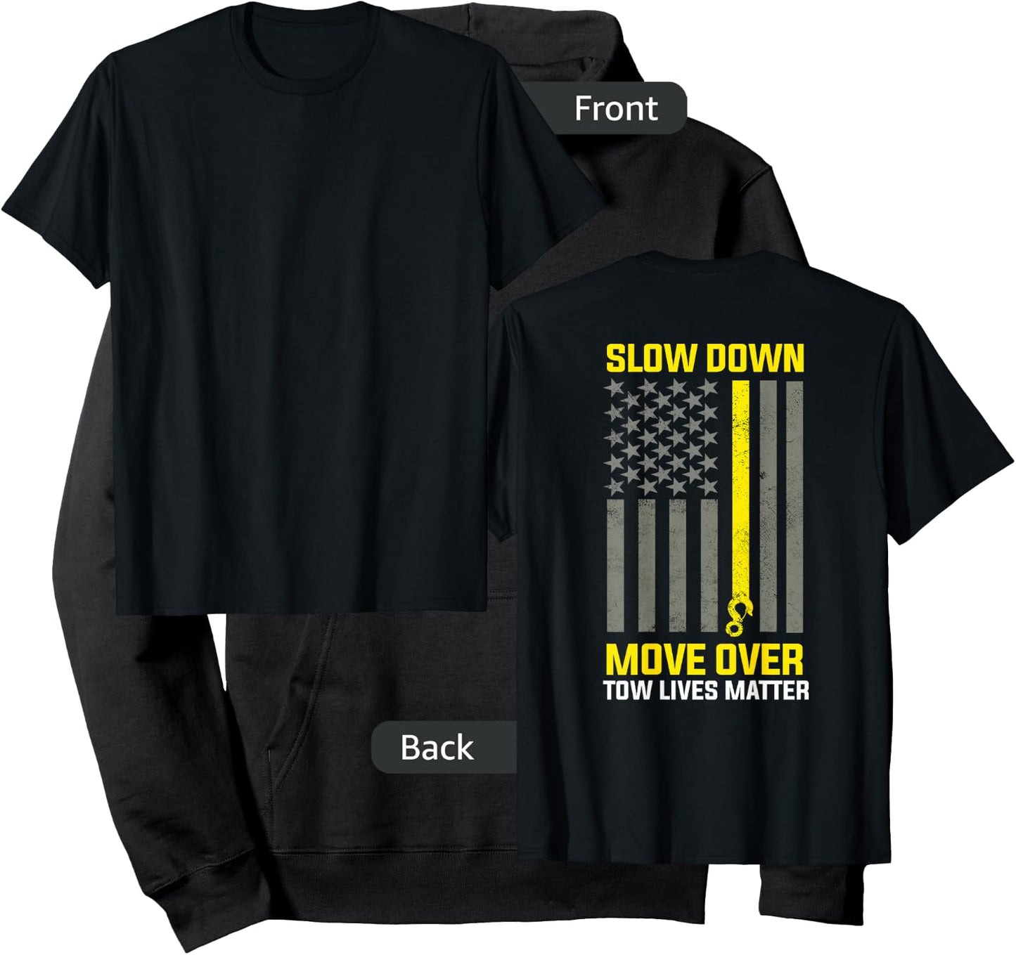 Tow Lives Matter Thin Yellow Line Tow Lives Matter Hoodie - Hoodie | Black
