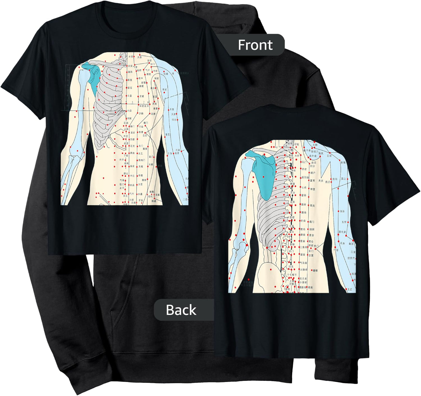 Acupuncture Chinese Medicine Healing Meridian 2 Side Hoodie - Hoodie | Black