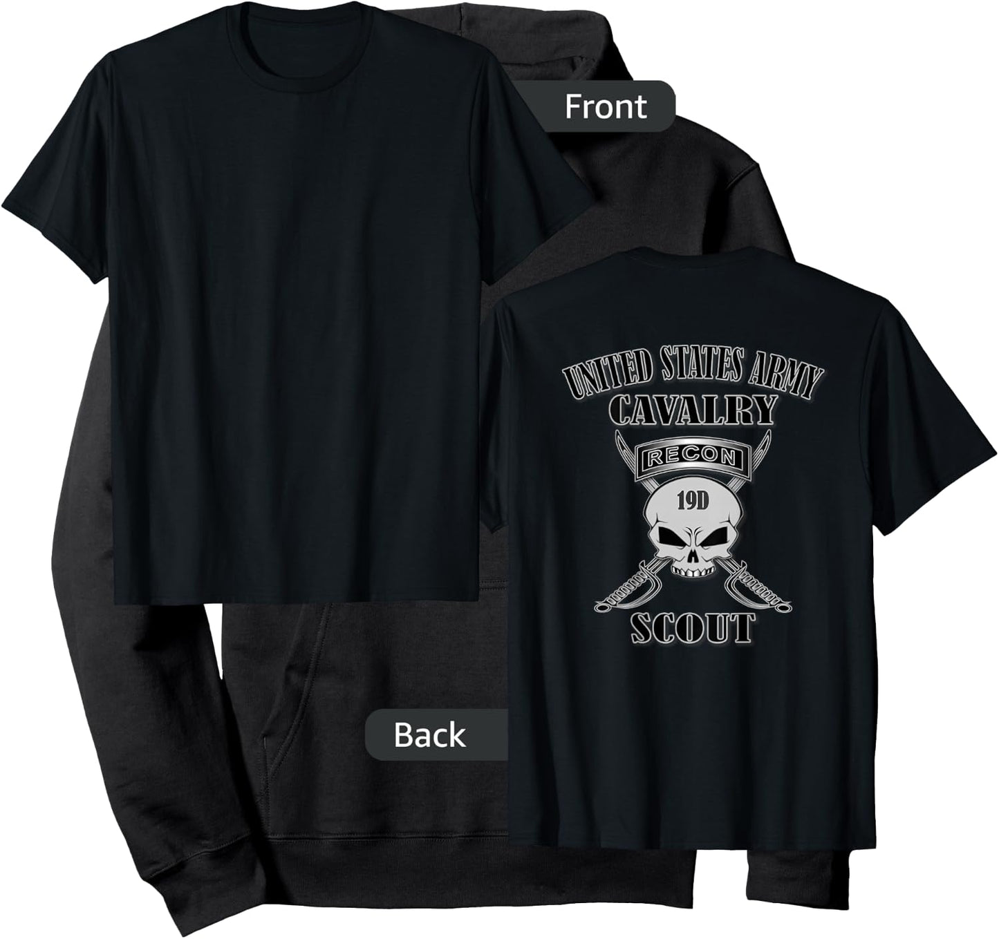 U.S. Army Cavalry Scout (Back Design) Hoodie - Hoodie | Black