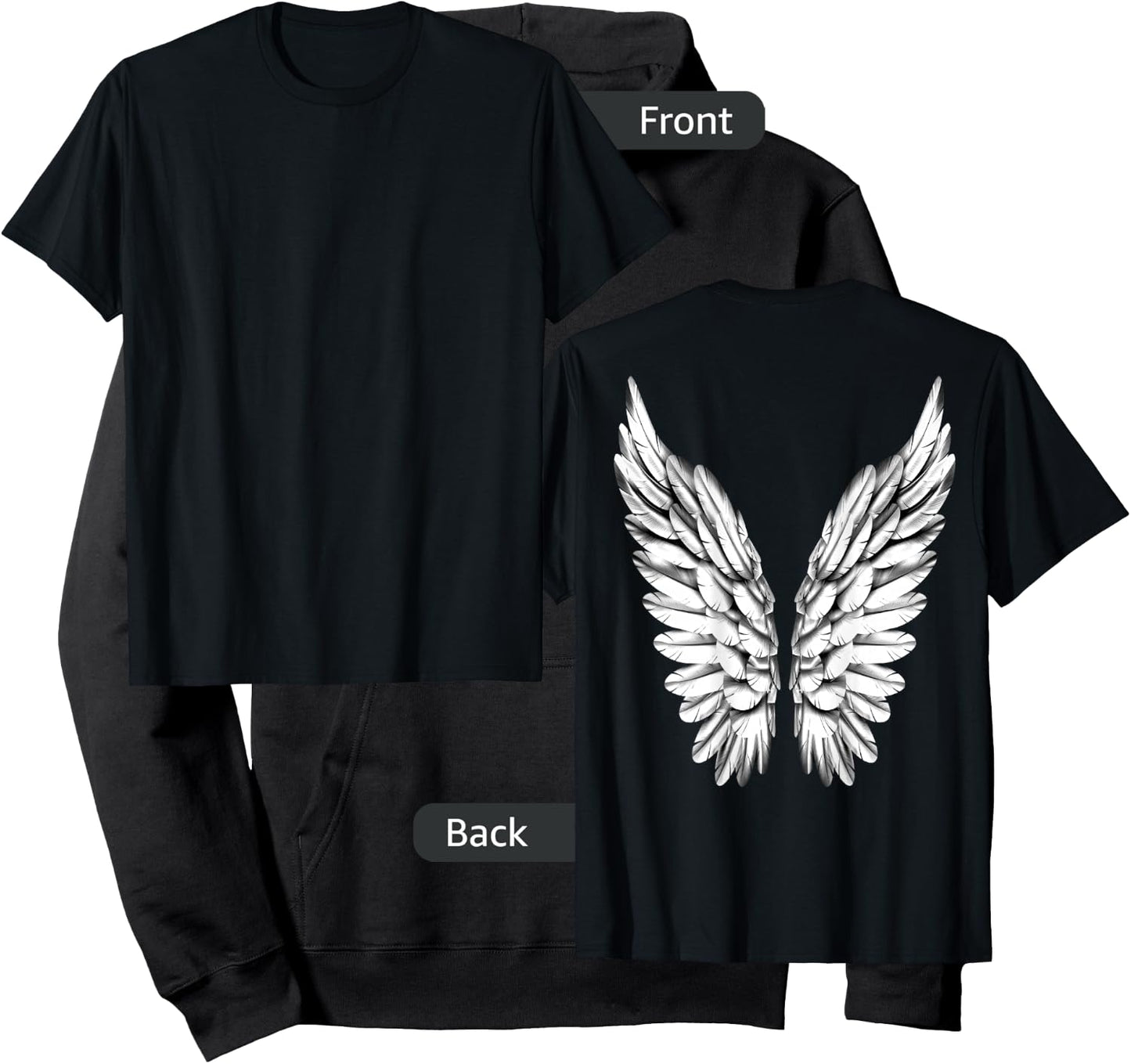 White Wings Freedom Guardian & Women Angel Hoodie - Hoodie | Black