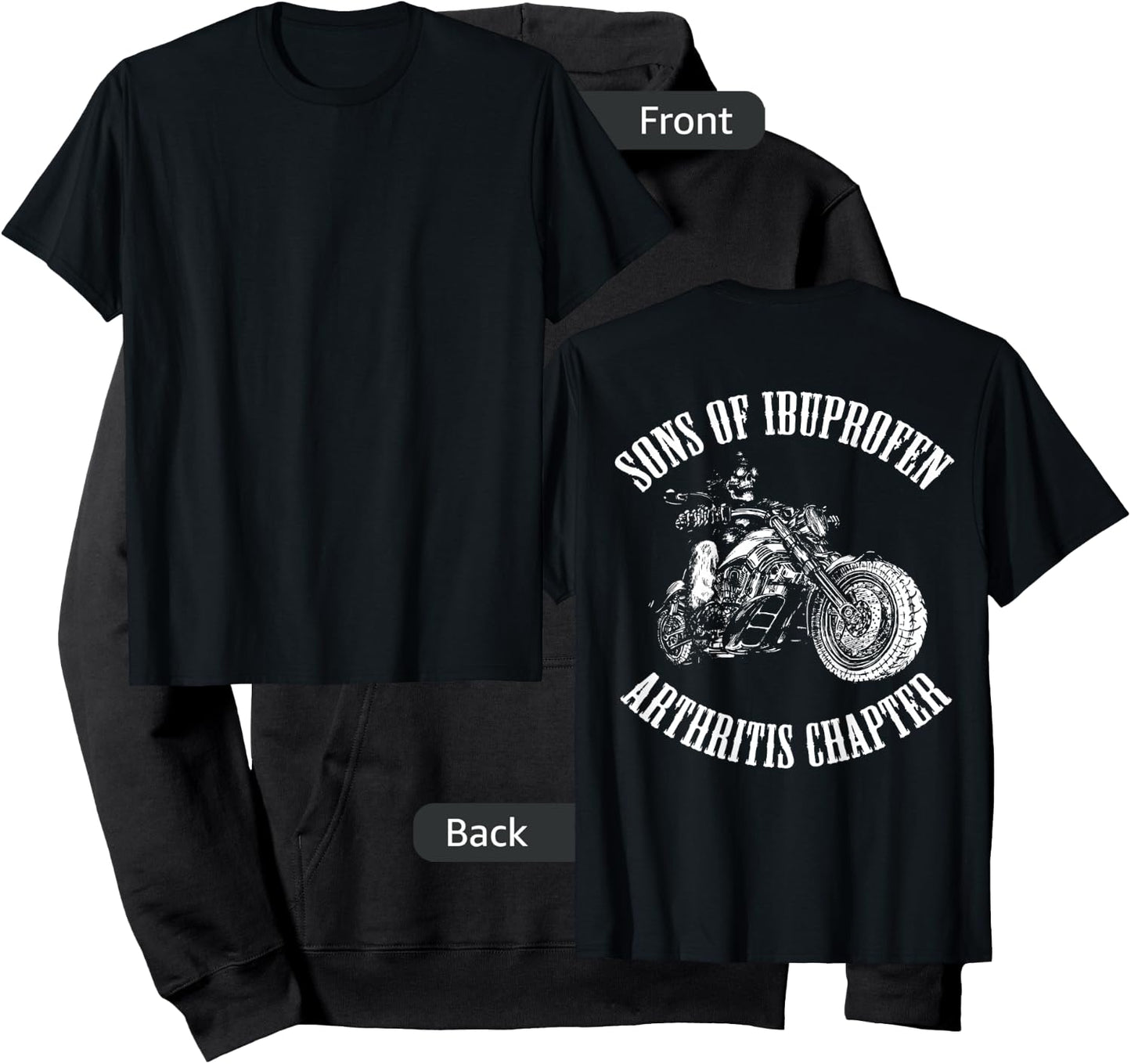 Sons of Ibuprofen Arthritis Chapter Biker BACK Hoodie - Hoodie | Black