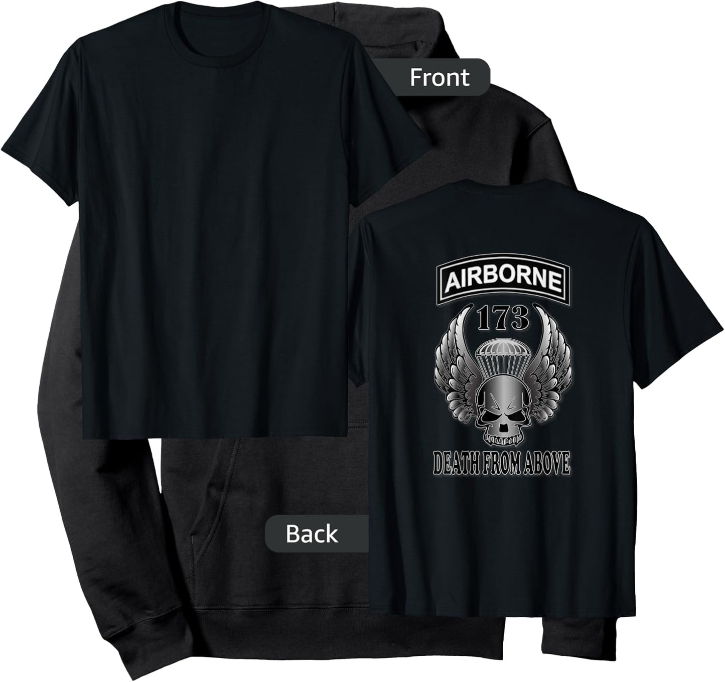 173rd Airborne (Back Design) Hoodie - Hoodie | Black