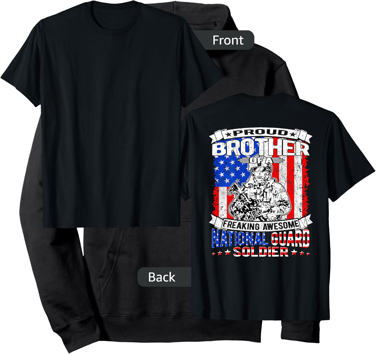 Proud Brother of A National Guard Soldier Army Sibling Gift Hoodie - Hoodie | Black