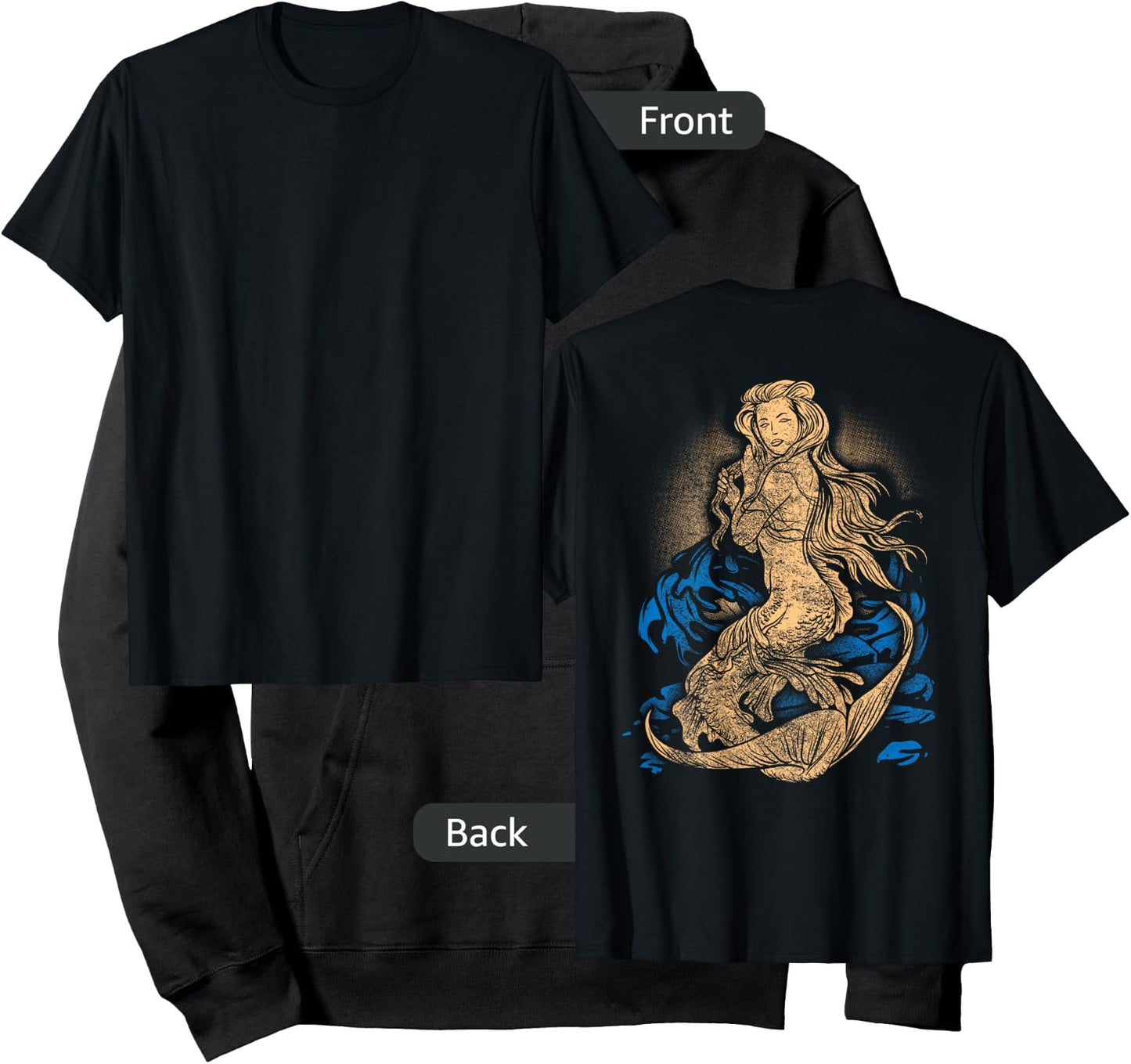 Mermaid Tattoo Shirt Vintage Pin Up Girl Soldier Sailor Hoodie - Hoodie | Black