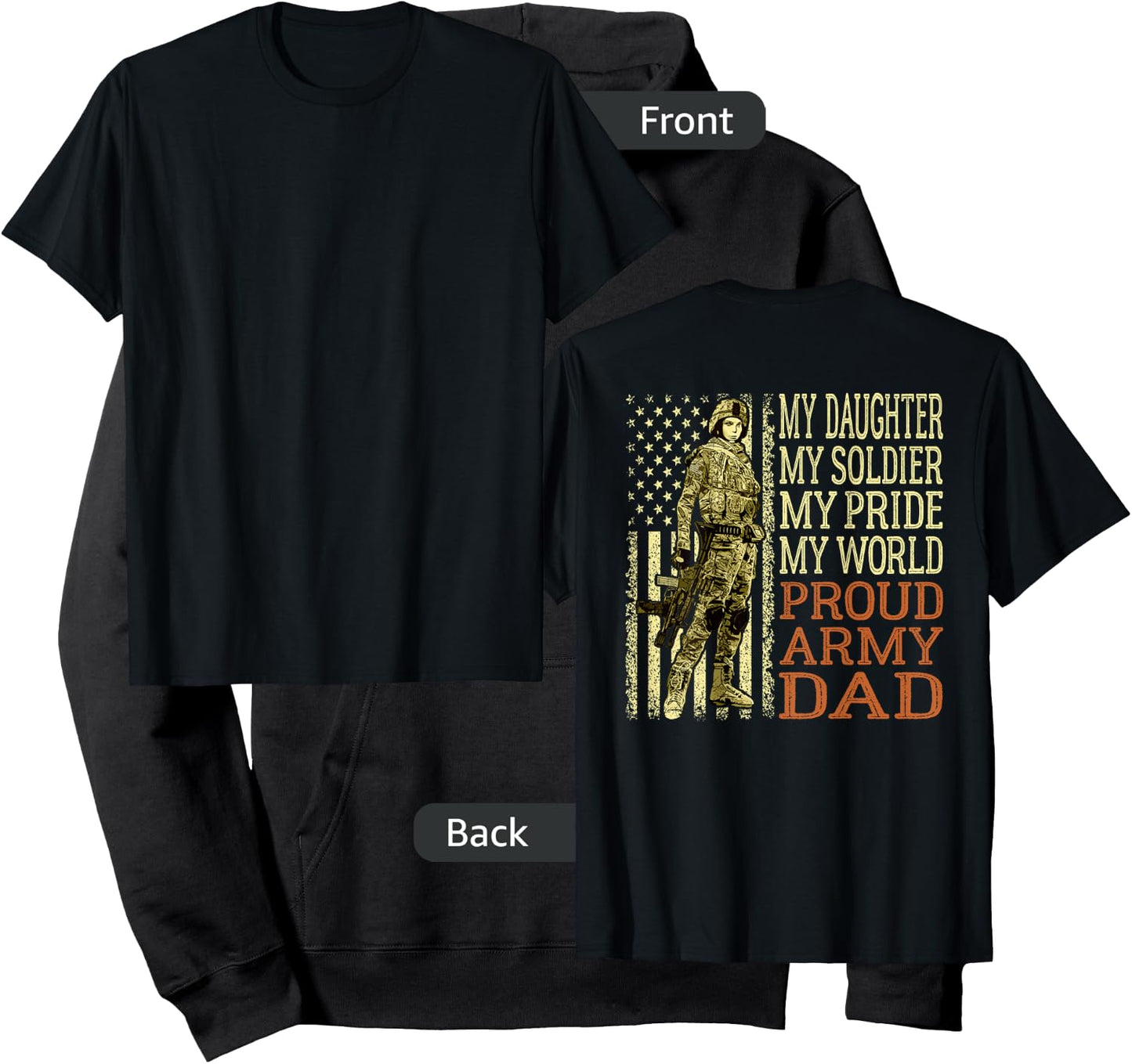 My Daughter My Soldier Hero Proud Army Dad Military Father Hoodie - Hoodie | Black