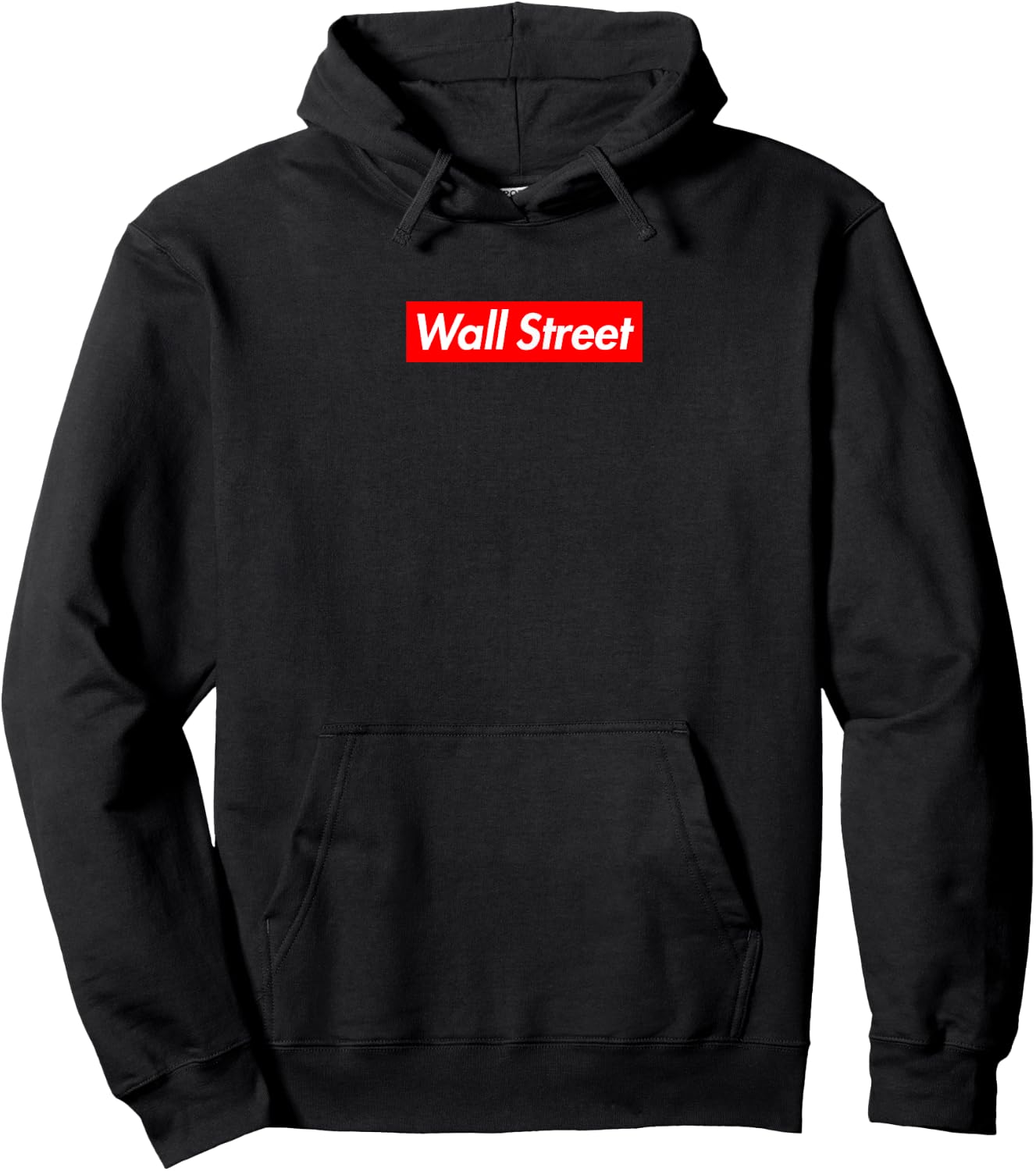 Wall Street Box Logo Hoodie - Hoodie | Black