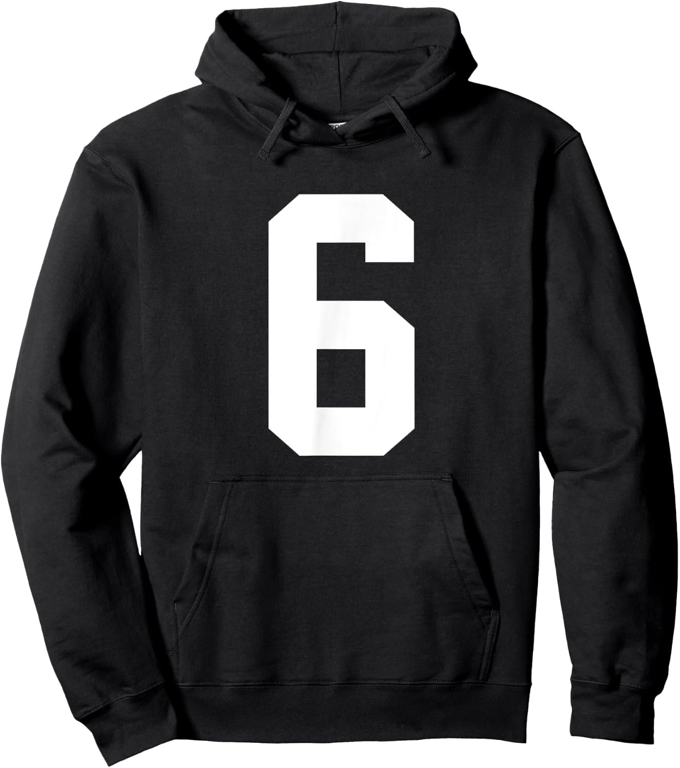#6 Team Sports Jersey Number Front & Back Player / Fan Hoodie - Hoodie | Black