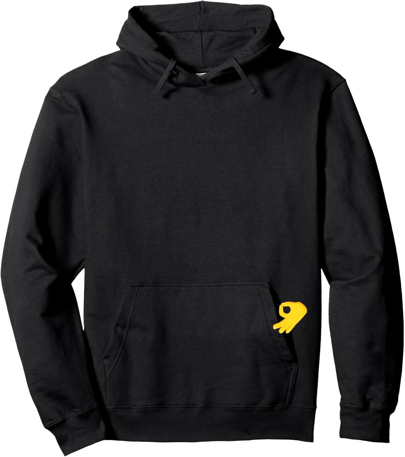 Got Ya - Upside Down OK Sign on Back Hoodie - Hoodie | Black