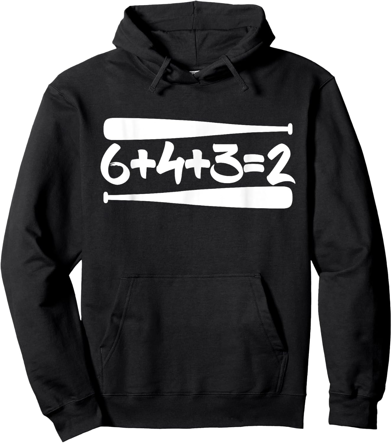 643 2 Baseball Double Play Mom Dad Gift 6+4+3=2 Math Funny Hoodie - Hoodie | Black