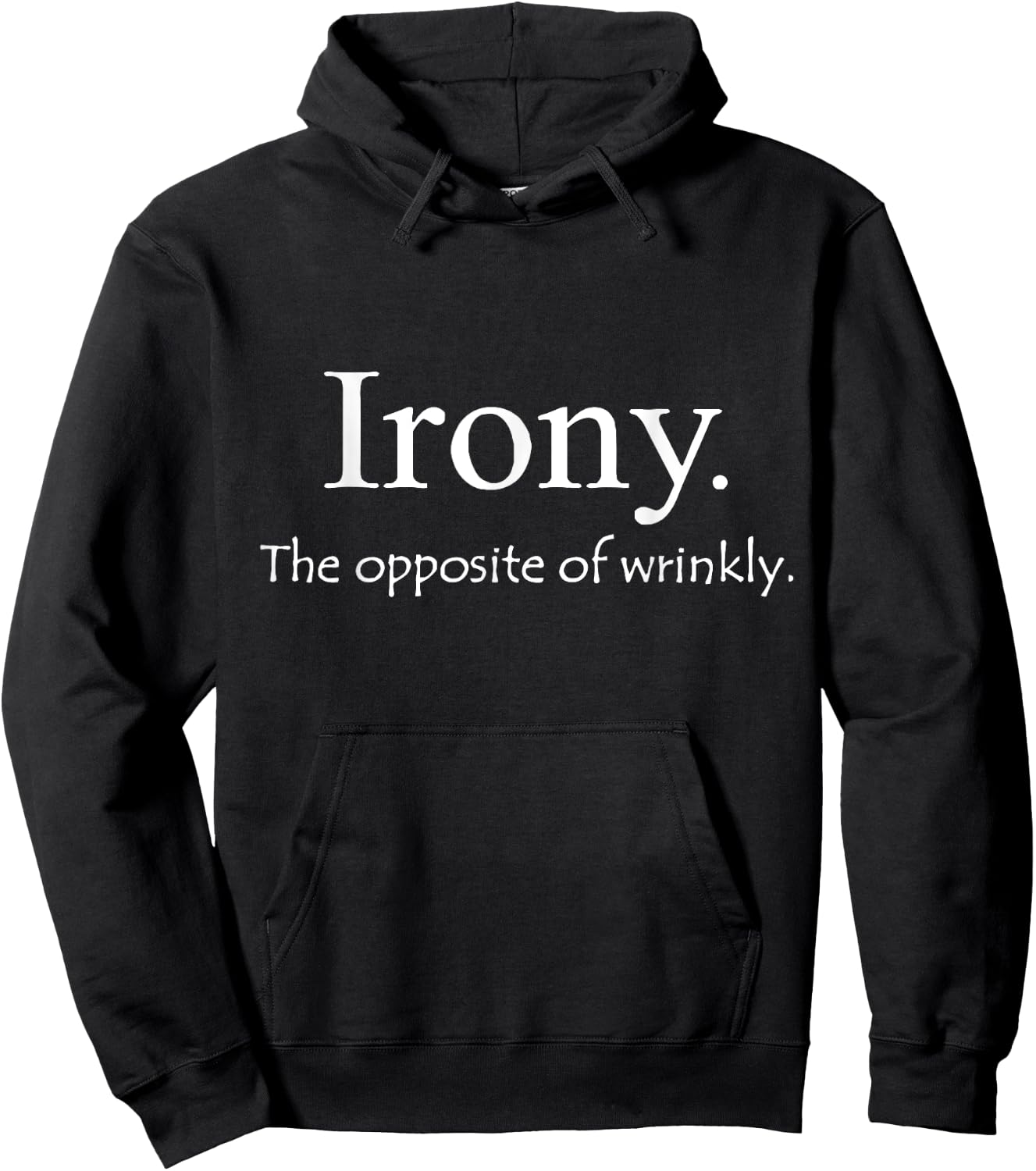 Kids Funny English Definition "Irony the opposite of wrinkly" 4 Slate Hoodie - Hoodie | Black