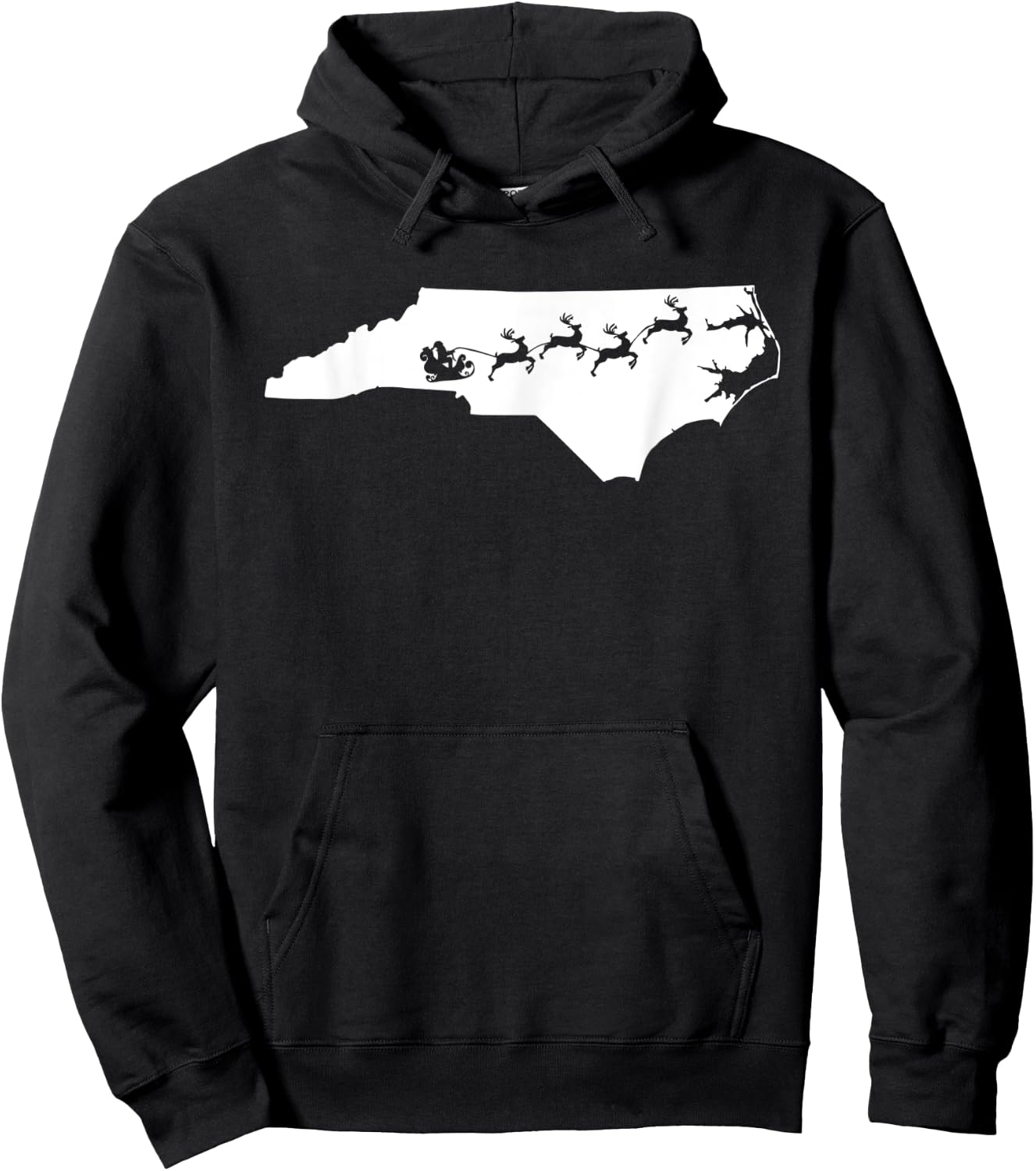 North Carolina Christmas Map Reindeer Hoodie - Hoodie | Black