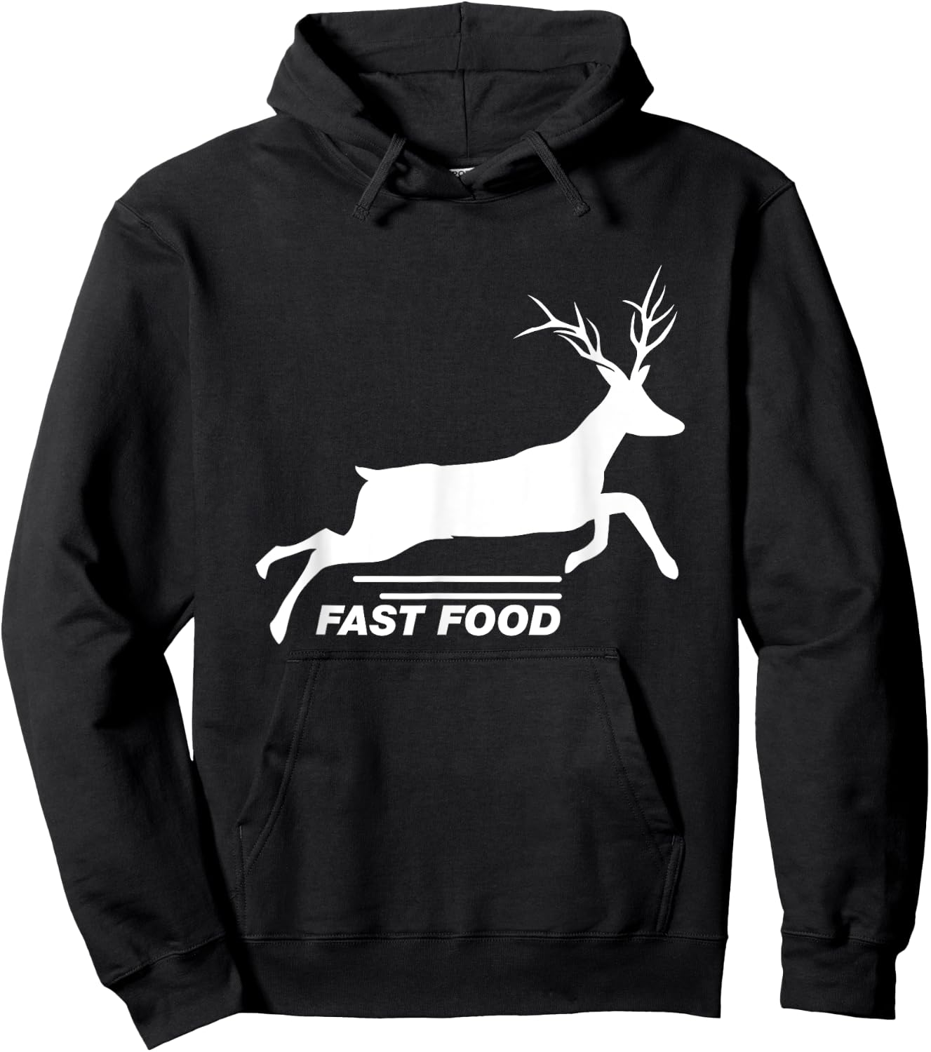 Fast Food Deer - Funny Anti Vegan Hunting Joke Hoodie - Hoodie | Black