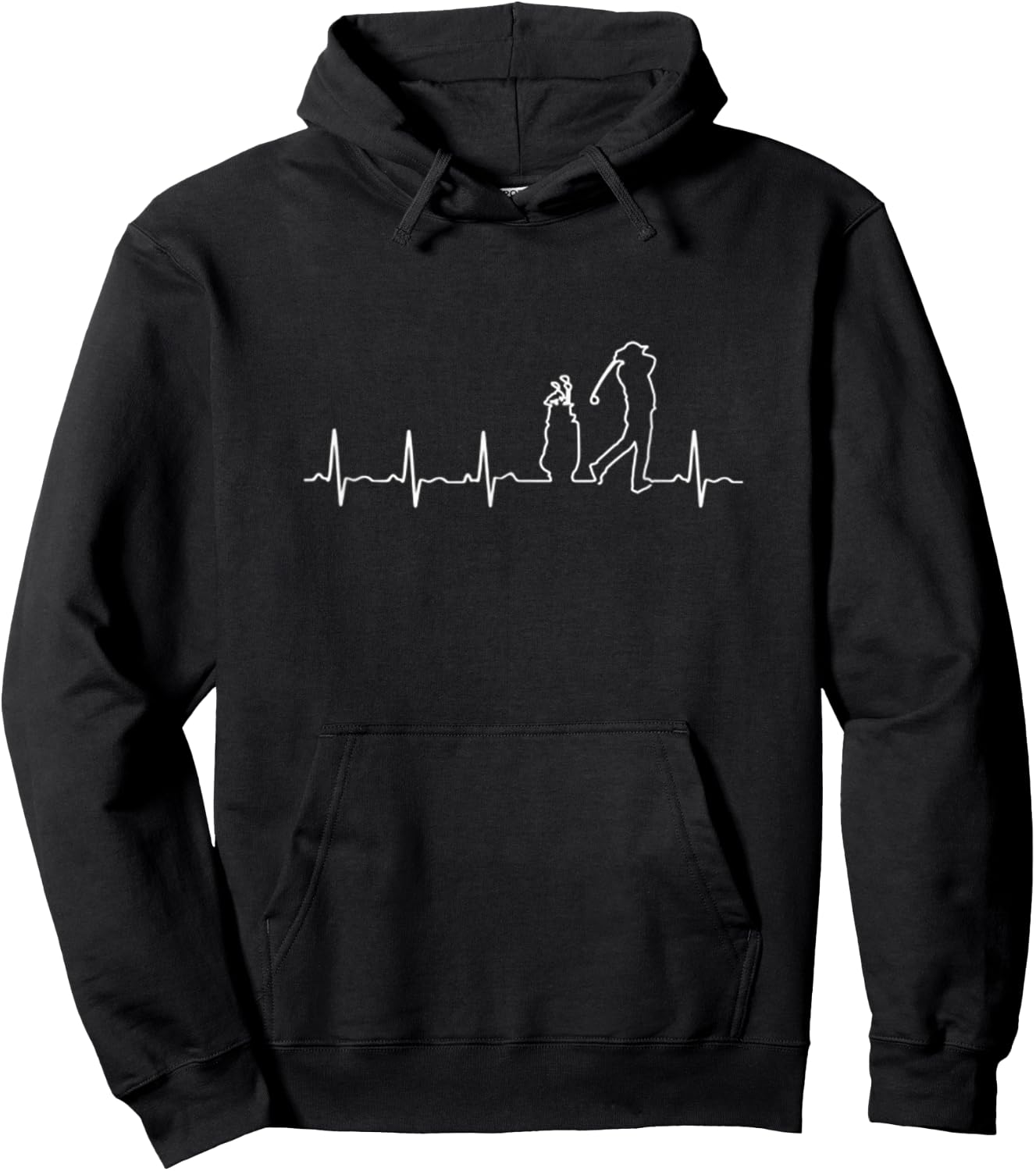 Love Golf Heartbeat T Shirt Hoodie - Hoodie | Black