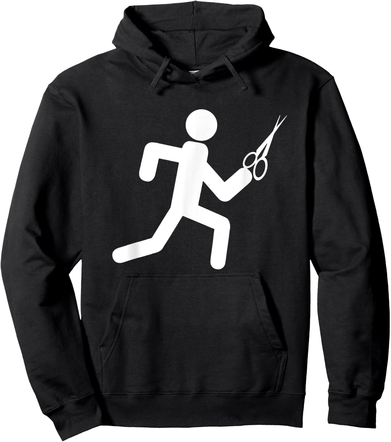 Funny Workout - running with scissors, stickman Hoodie - Hoodie | Black