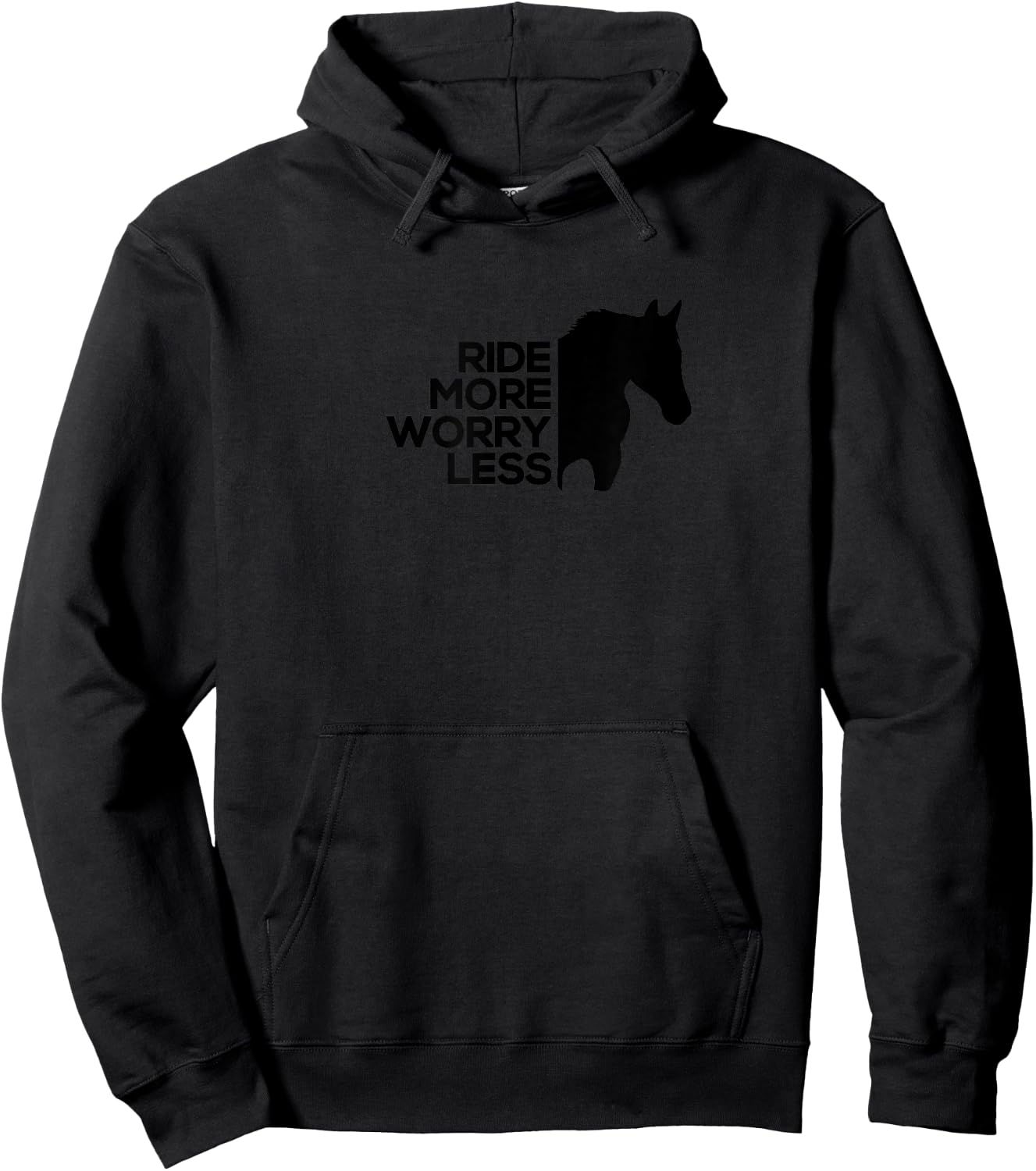 Funny, Ride More Worry Less Horse Riding Hoodie - Hoodie | Black