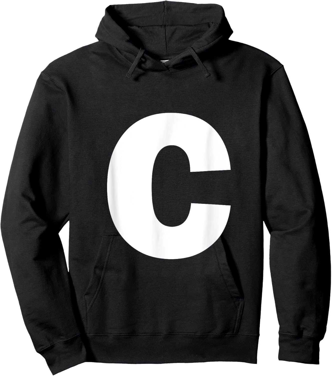 Letter C Capital Alphabet Monogram Initial Hoodie - Hoodie | Black