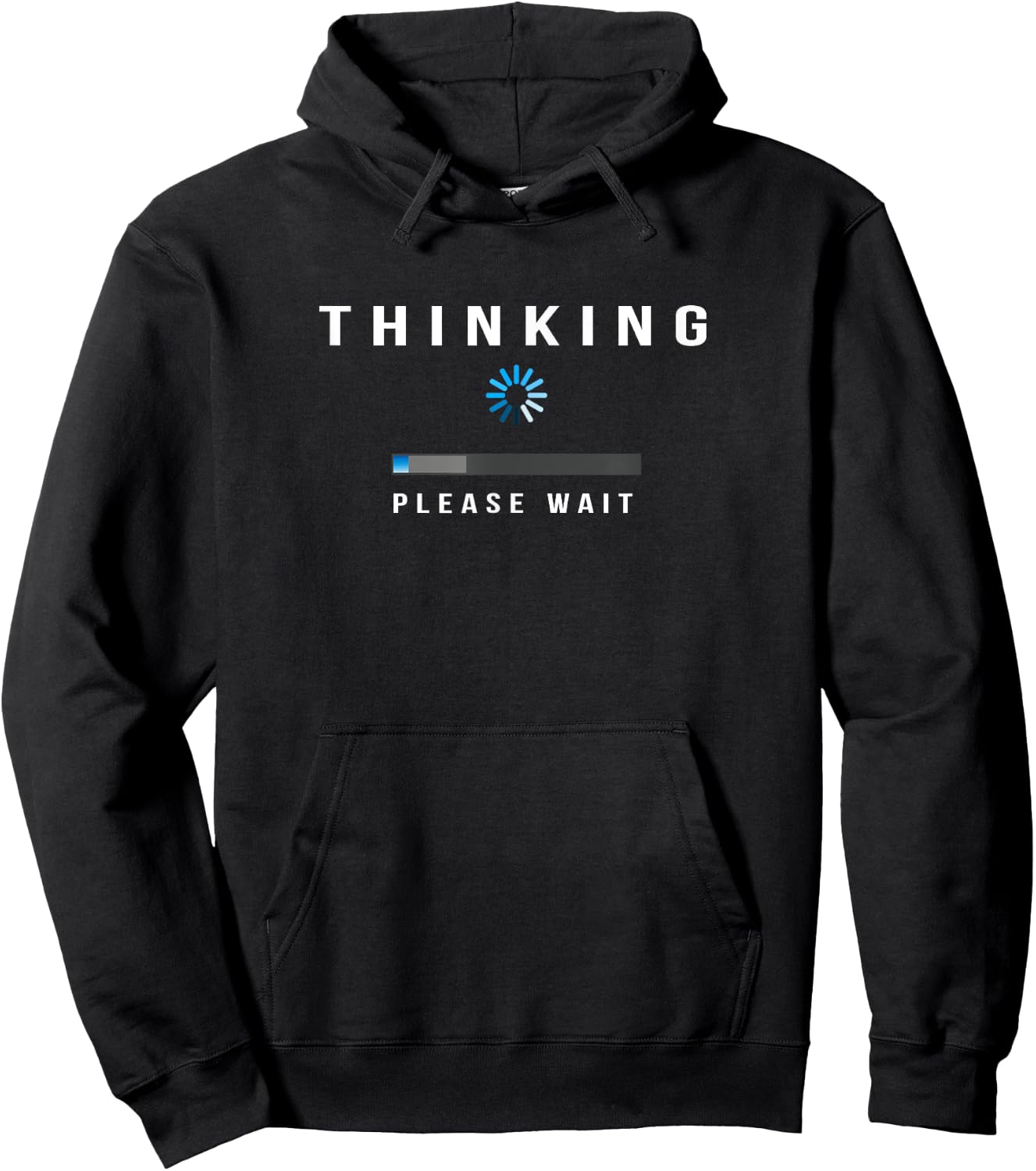 Thinking, Please Wait - Funny Thinker Hoodie - Hoodie | Black