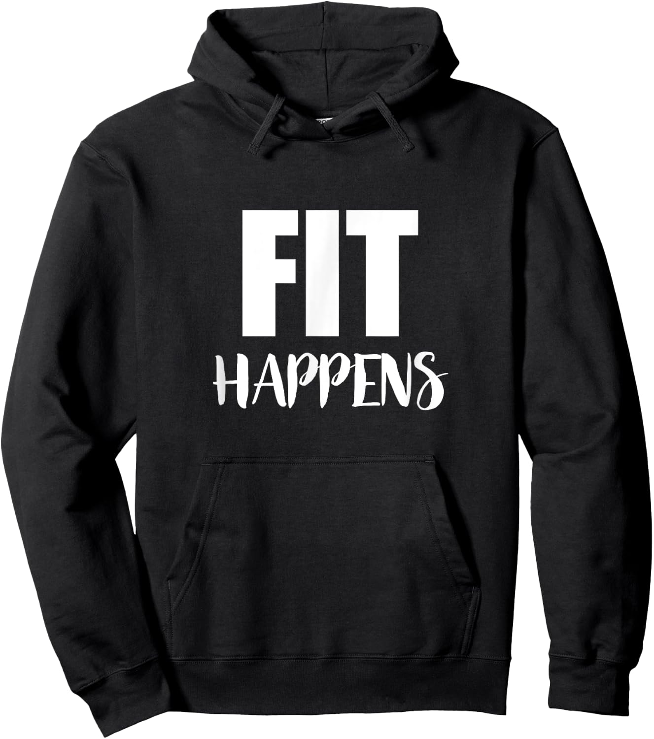 Fit Happens - Funny Gym Motivational Fitness Workout Hoodie - Hoodie | Black