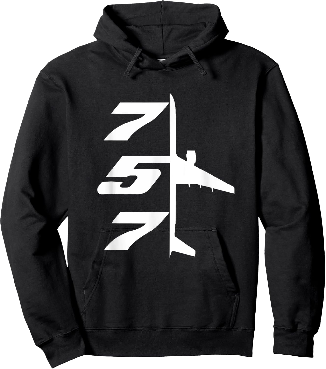 B757-200 Aircraft Airliner Plane Aeroplane Top-Down Profile Hoodie - Hoodie | Black