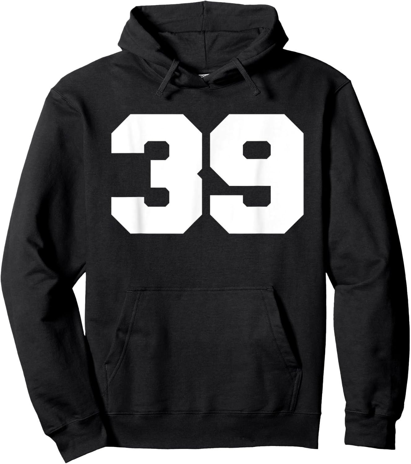 Number 39 Sports Jersey Player #39 Fan FRONT Print Varsity Hoodie - Hoodie | Black