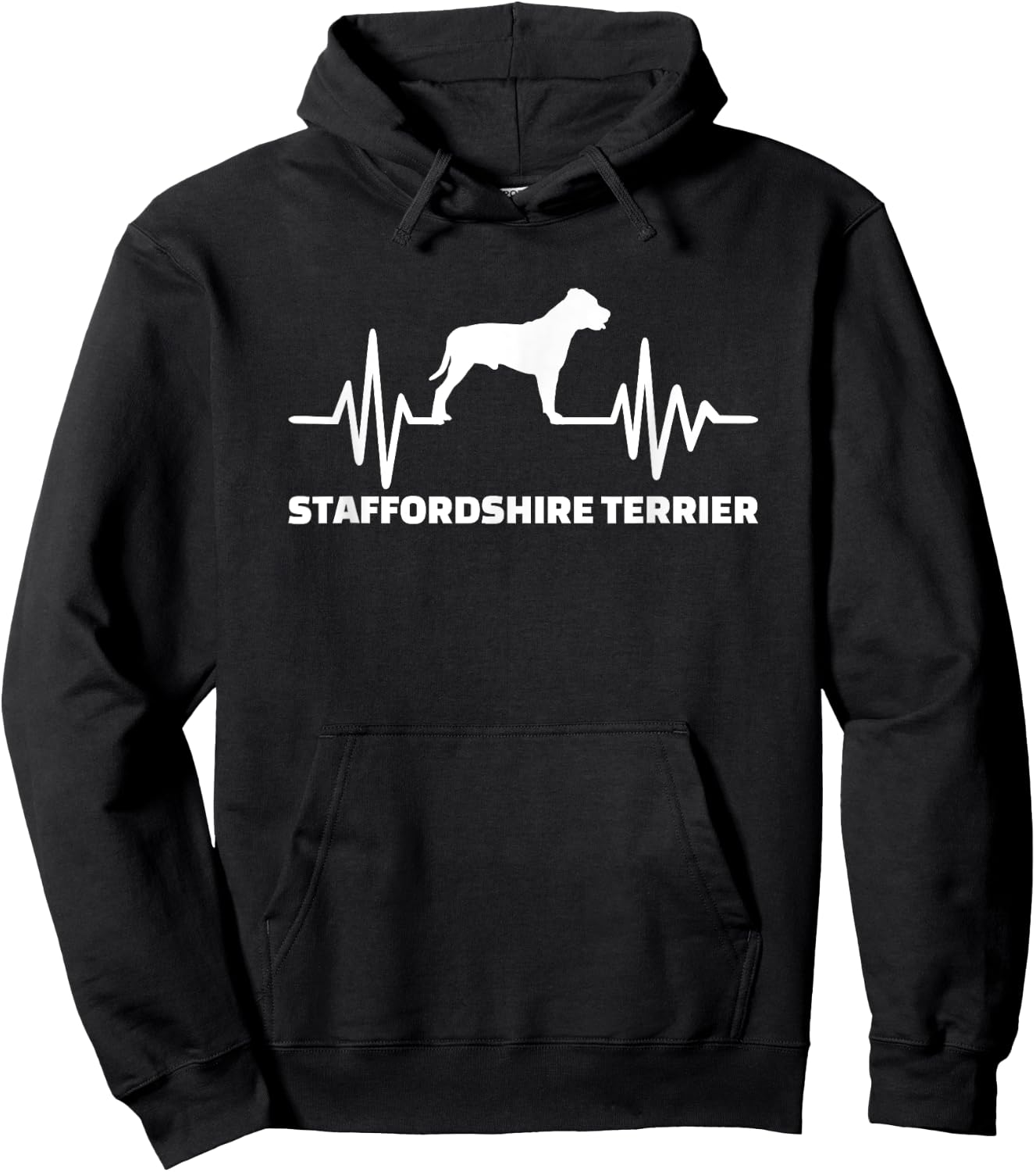Staffordshire Bull Terrier heartbeat Hoodie - Hoodie | Black