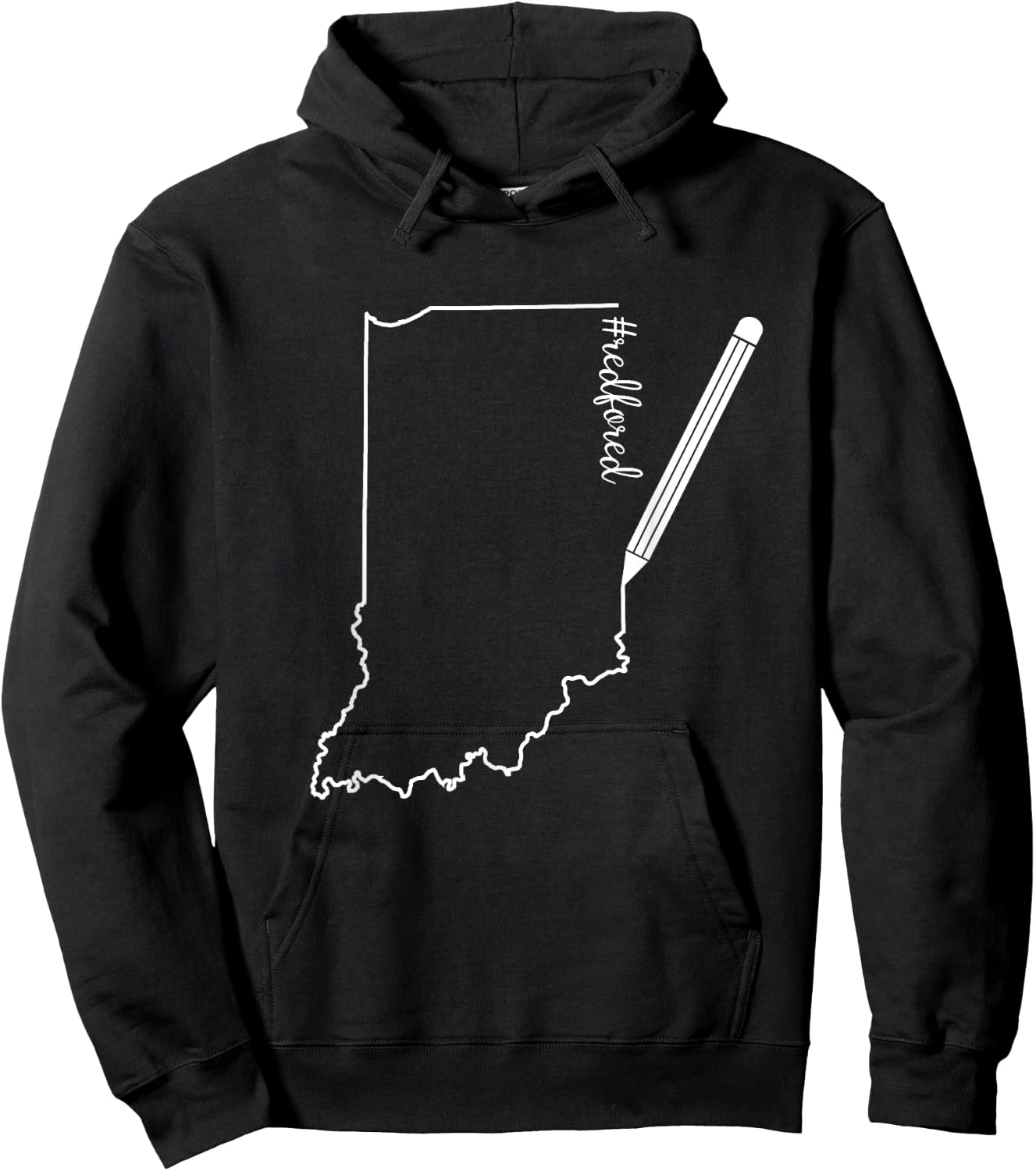 Teacher Red For Ed RedForEd Indiana Pencil Drawing Gift Hoodie - Hoodie | Black