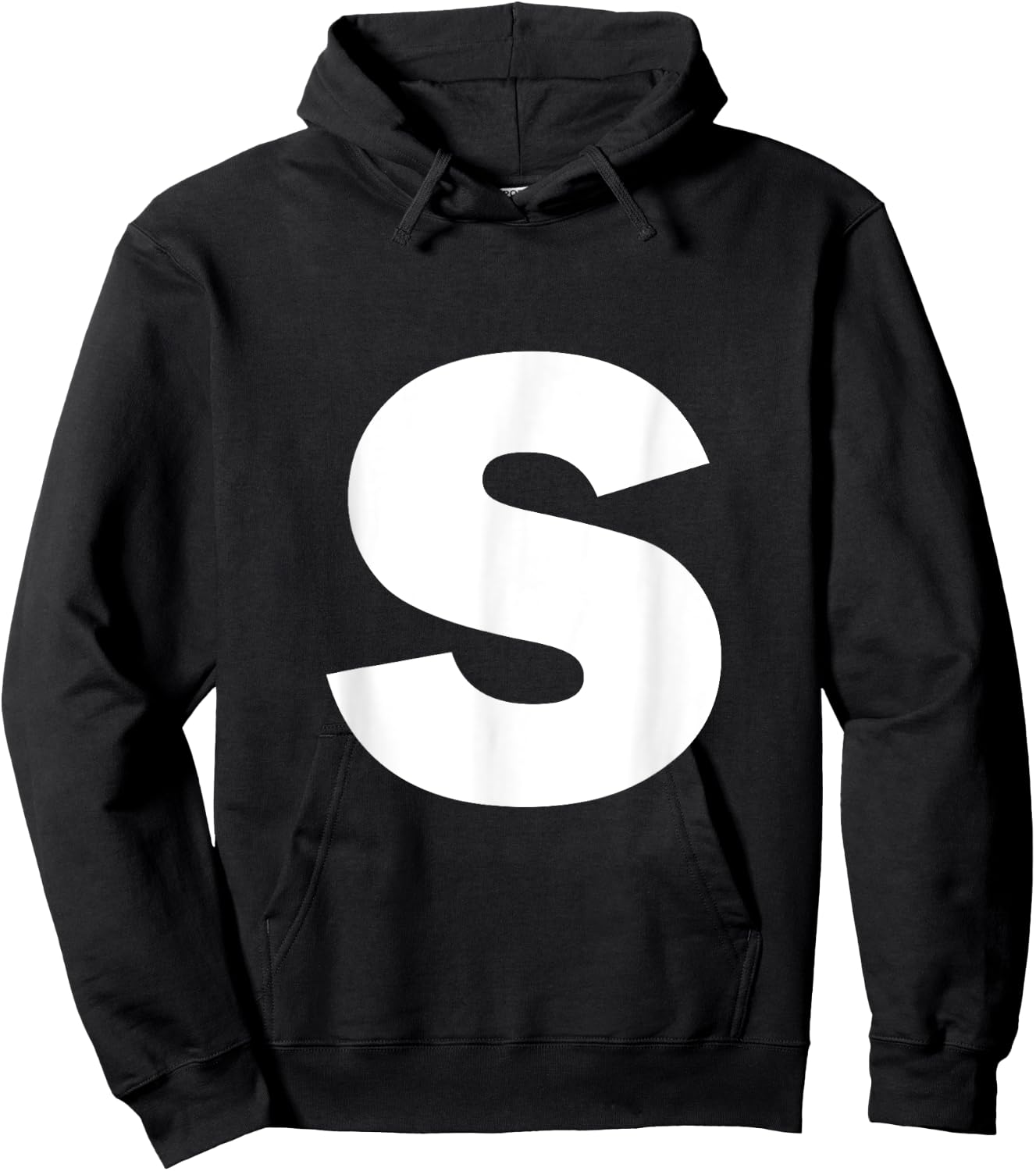 Letter S Capital Alphabet Monogram Initial Hoodie - Hoodie | Black