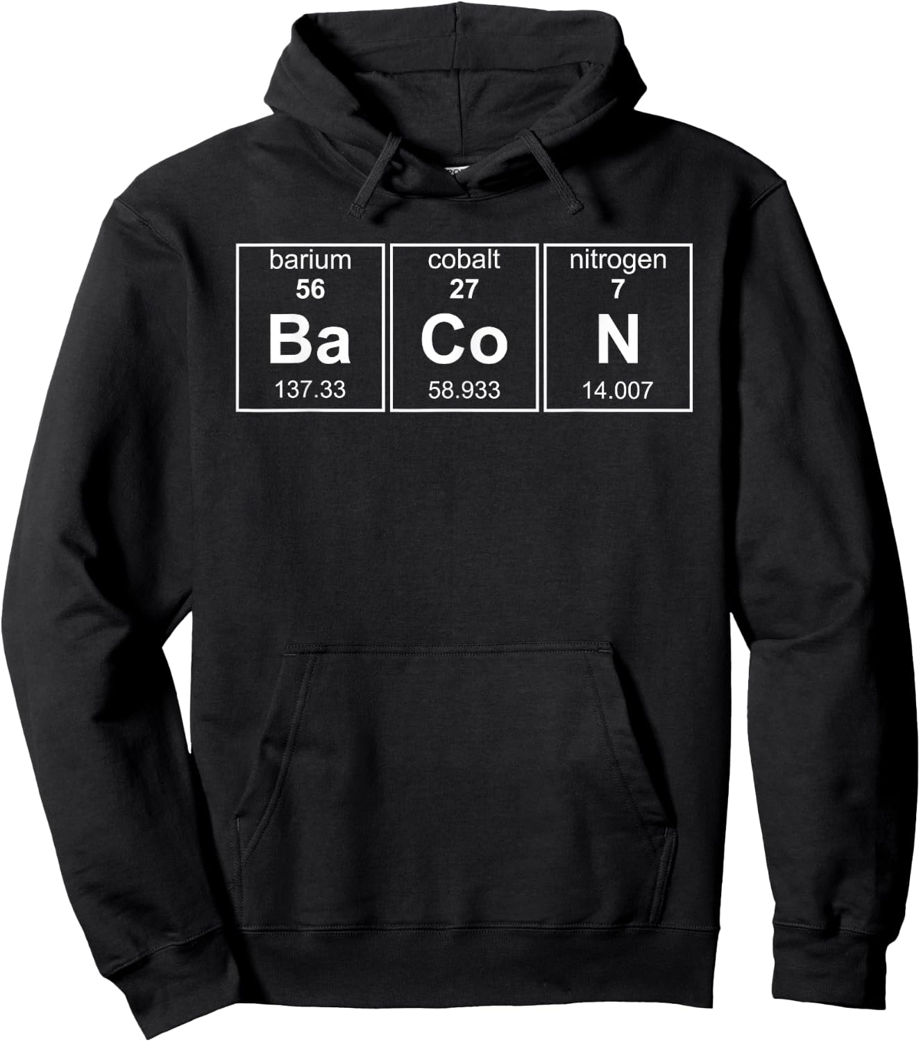 Bacon Chemistry Periodic Table Funny Novelty Hoodie - Hoodie | Black