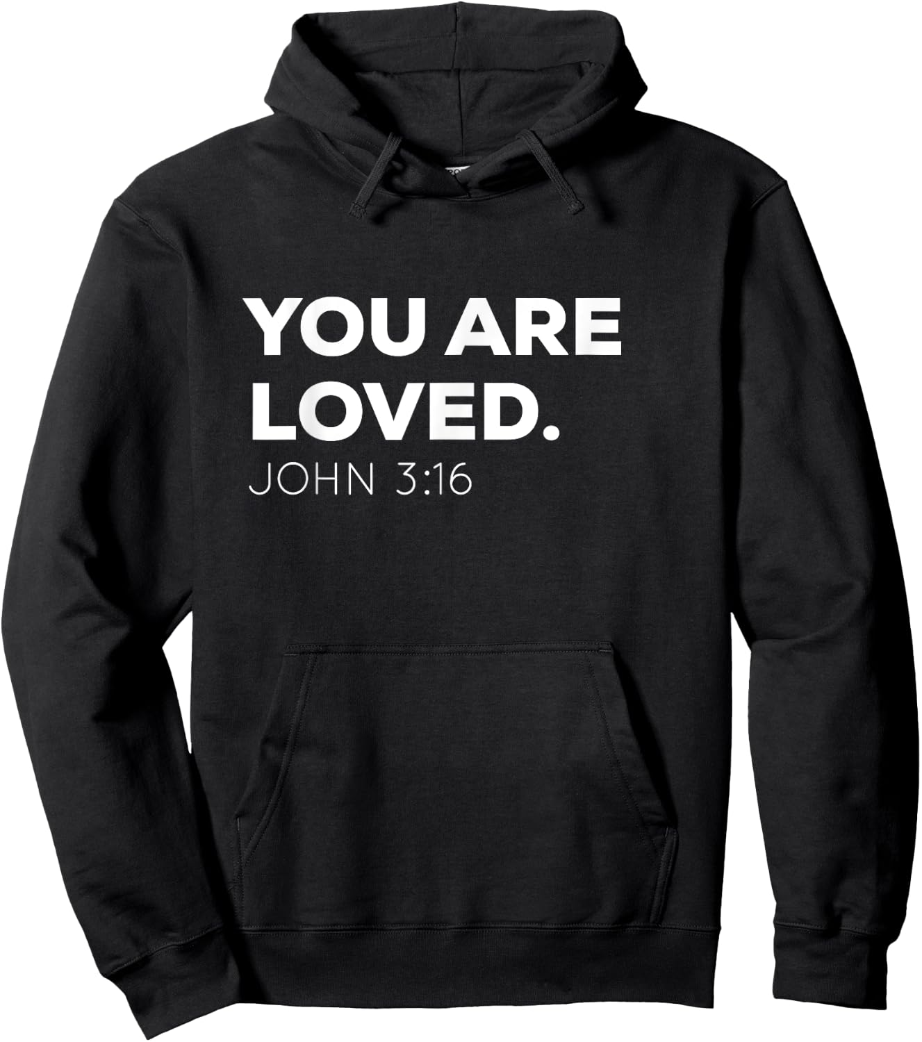 You Are Loved | Encouraging John 3:16 Christian Hoodie - Hoodie | Black