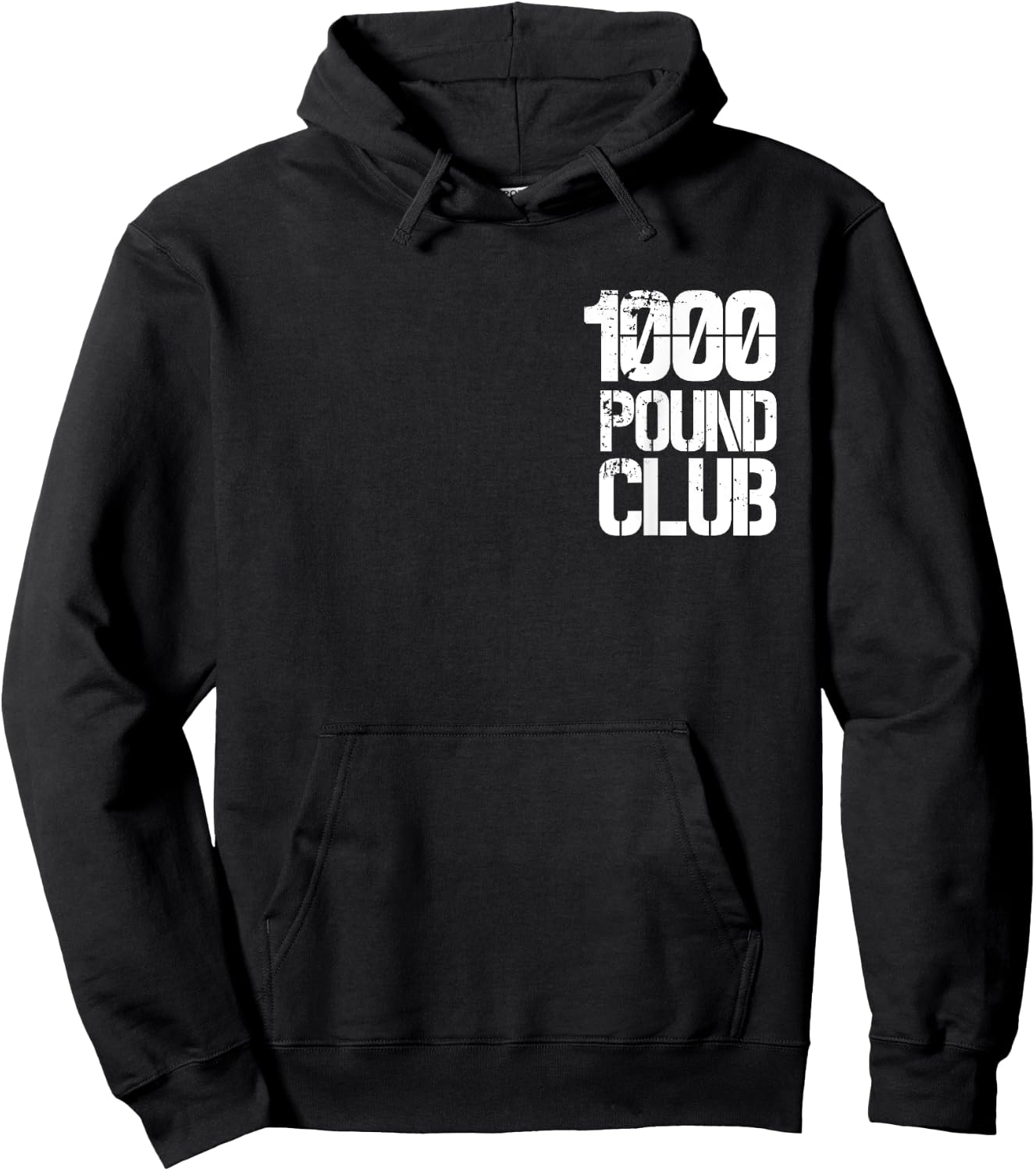 1000 Pound Club Member Small Logo Powerlifter Hoodie - Hoodie | Black