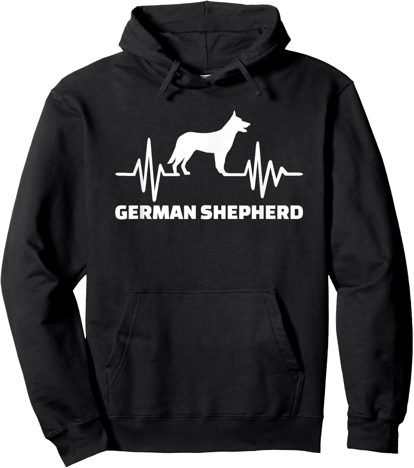 German Shepherd heartbeat Hoodie - Hoodie | Black