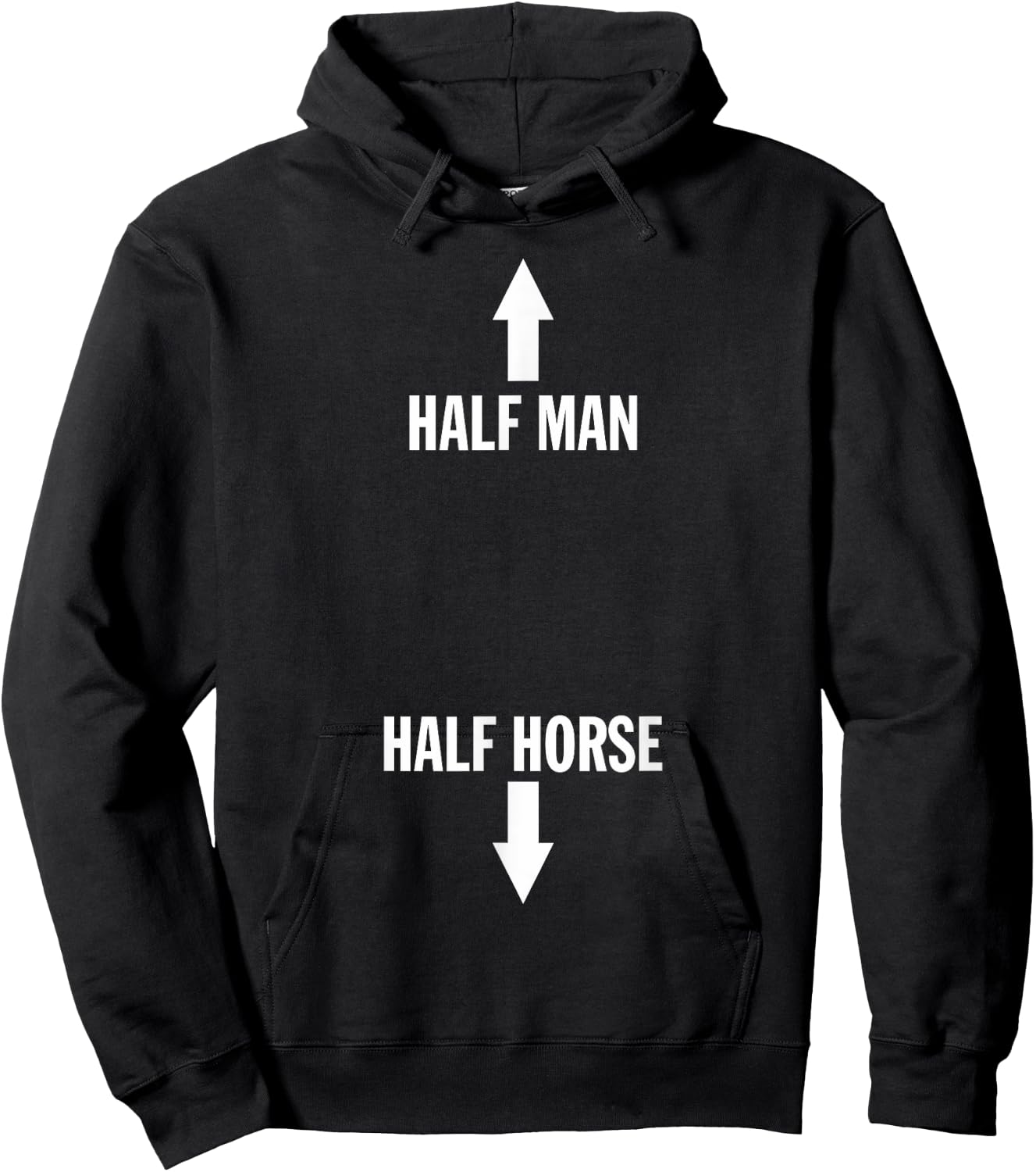 Aesthetic Half Man Half Horse Funny Joke Vaporwave Vintage Hoodie - Hoodie | Black
